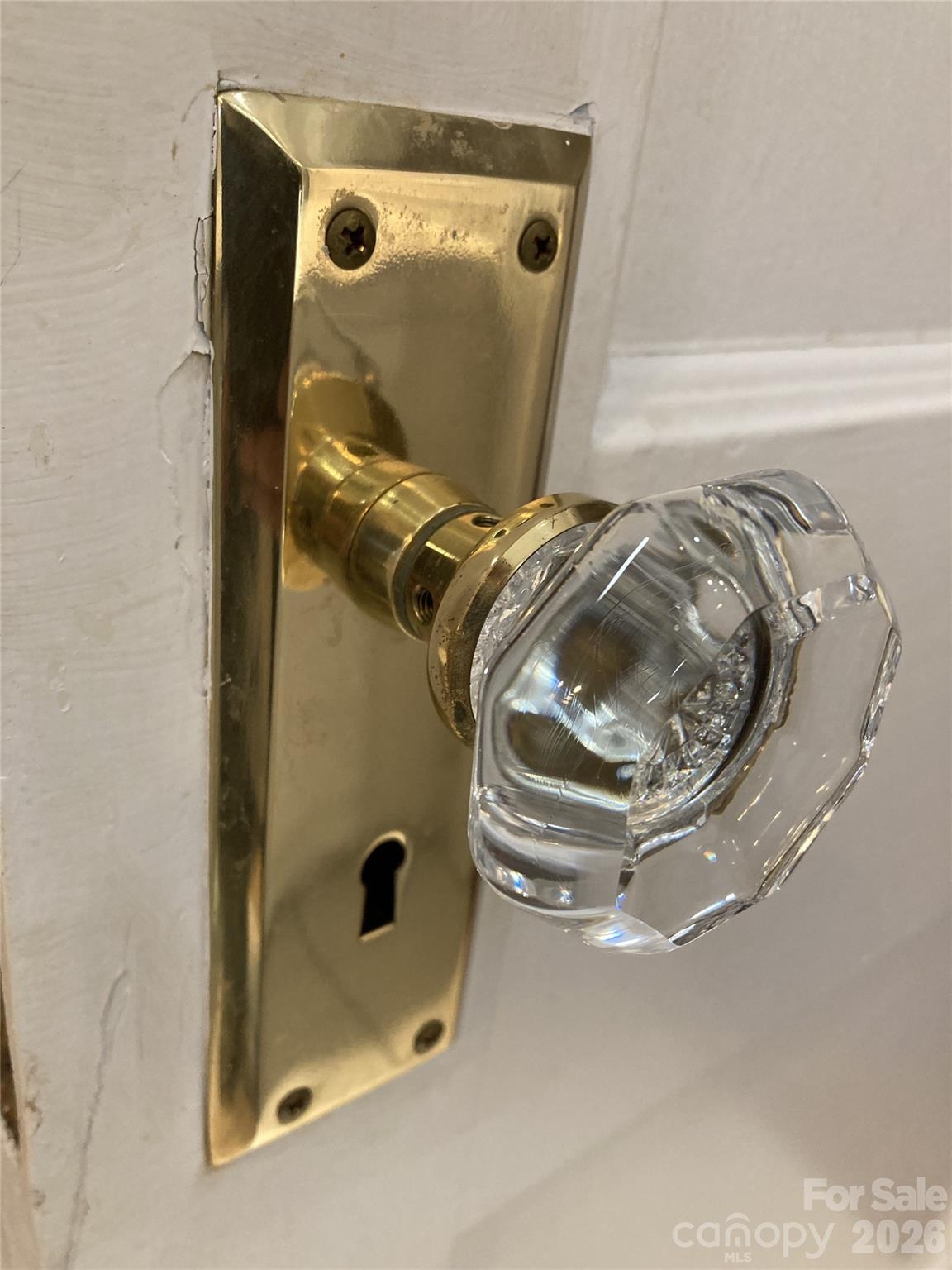 One of several vintage glass door knobs. - 1051 Pee Dee Avenue, Albemarle