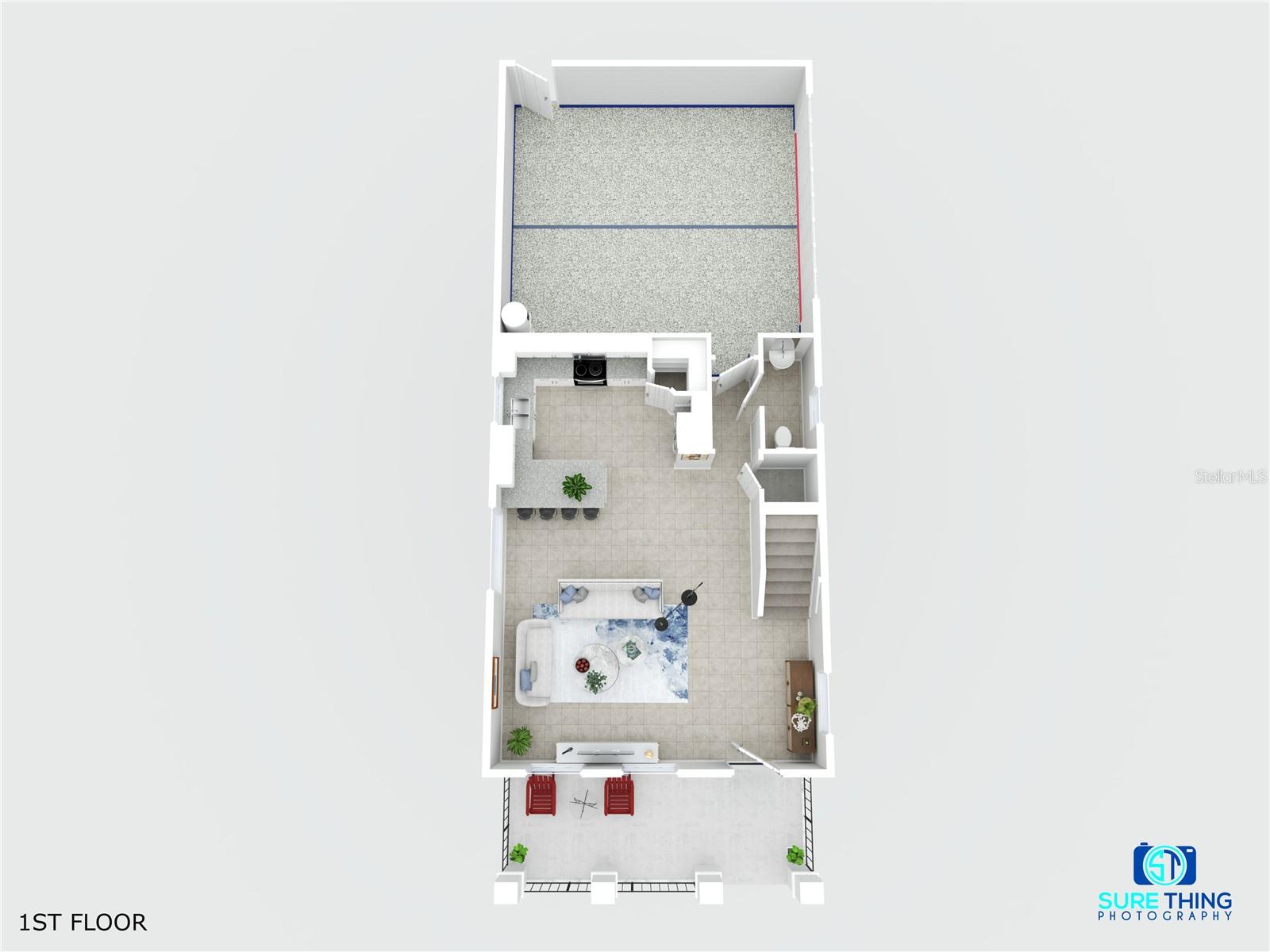 3D Floor Plan - 1st Floor - 2912 MELETO BLVD, NEW SMYRNA BEACH