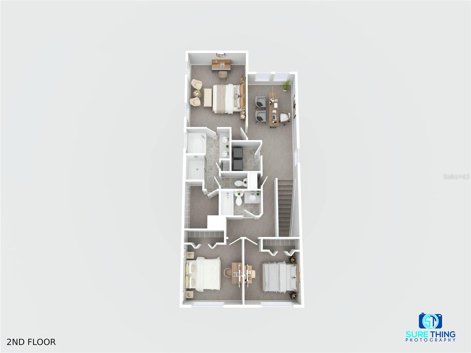 3D Floor Plan - 2nd Floor - 2912 MELETO BLVD, NEW SMYRNA BEACH