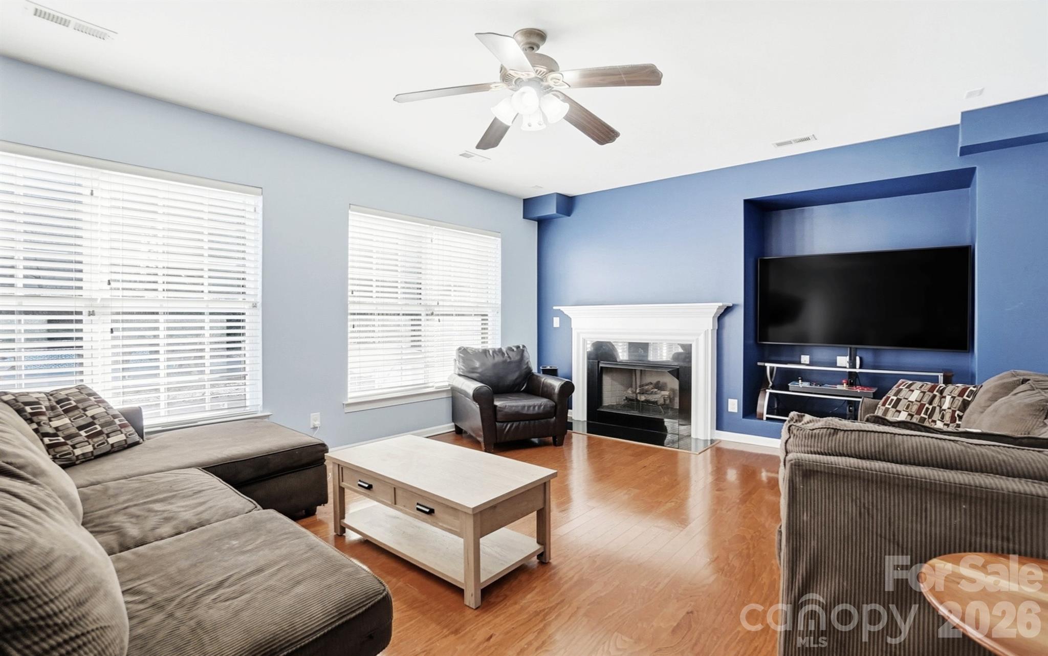 Living Room with Fireplace - 5008 Rosewater Lane, Indian Trail