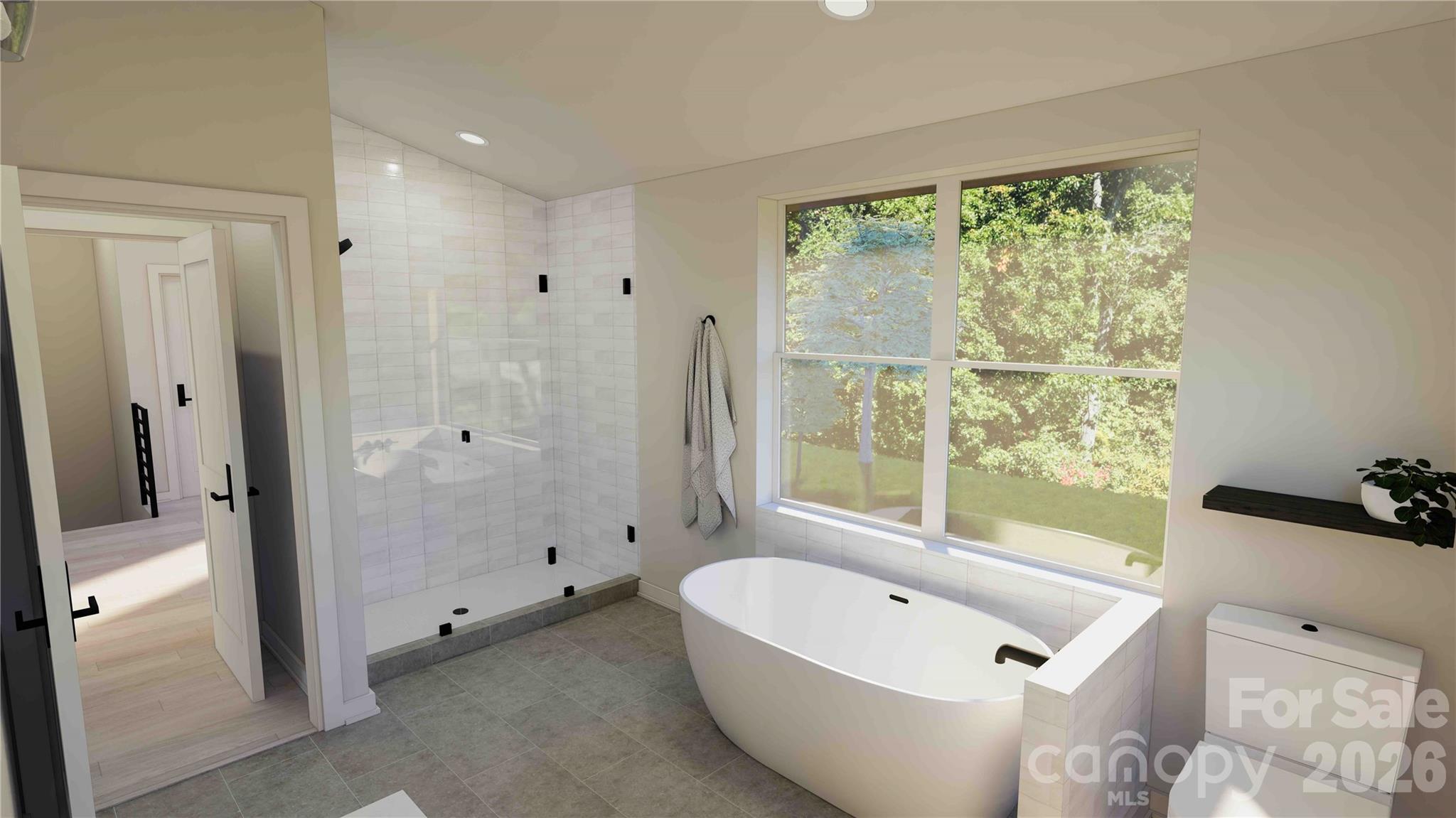 Upper level ensuite rendering - 611 Storybook Villas Trail, Asheville