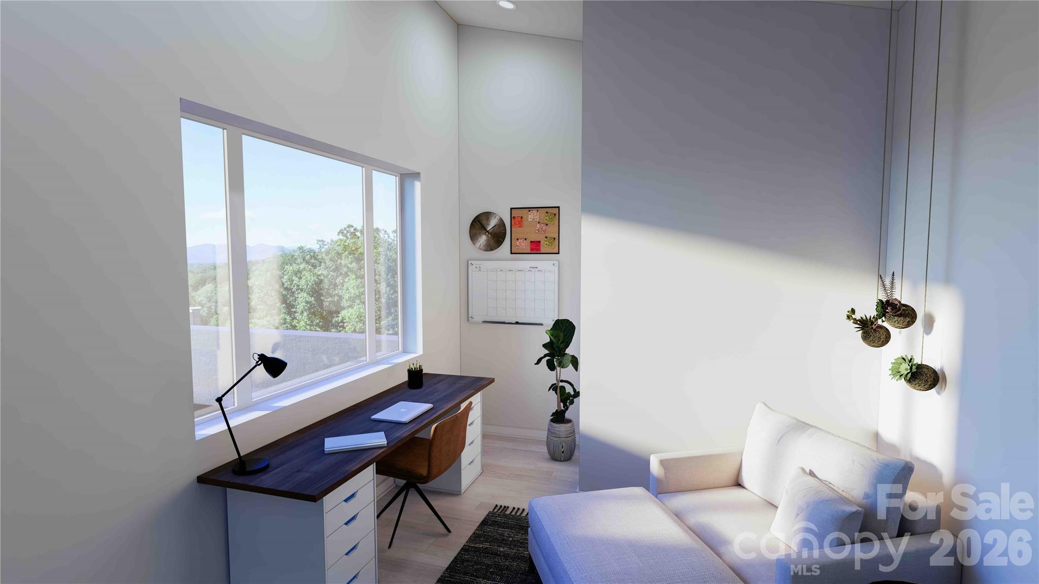 Upper level guest bedroom/office rendering - 611 Storybook Villas Trail, Asheville