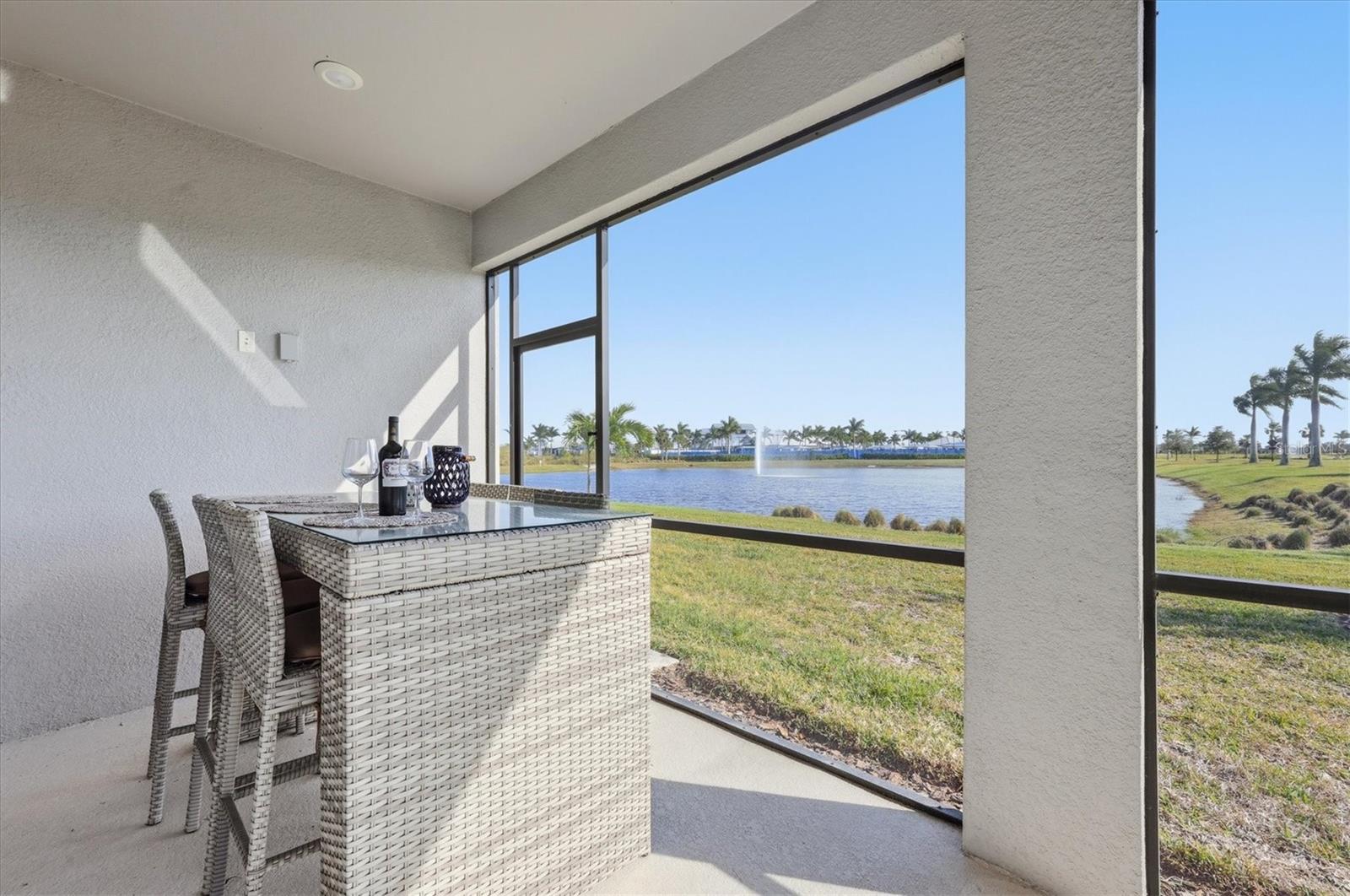 Big Pond and fountain view. Lots of extra space for a pool or extended lanai - 8705 COASTAL KEY WAY, PARRISH