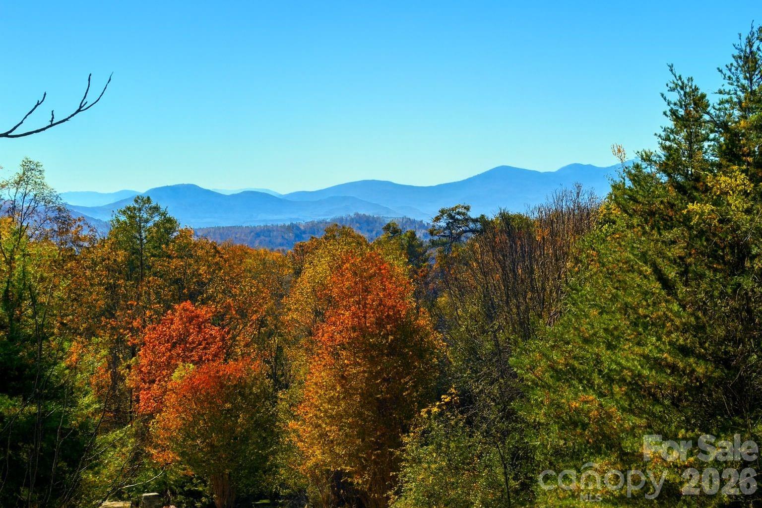 View from lot - Multiple layers of Smoky Blue Mountains . Picture does not show the true colors! Envision the views off your elevated deck. Secure now - Build later. - 66 HawTree Court, Weaverville