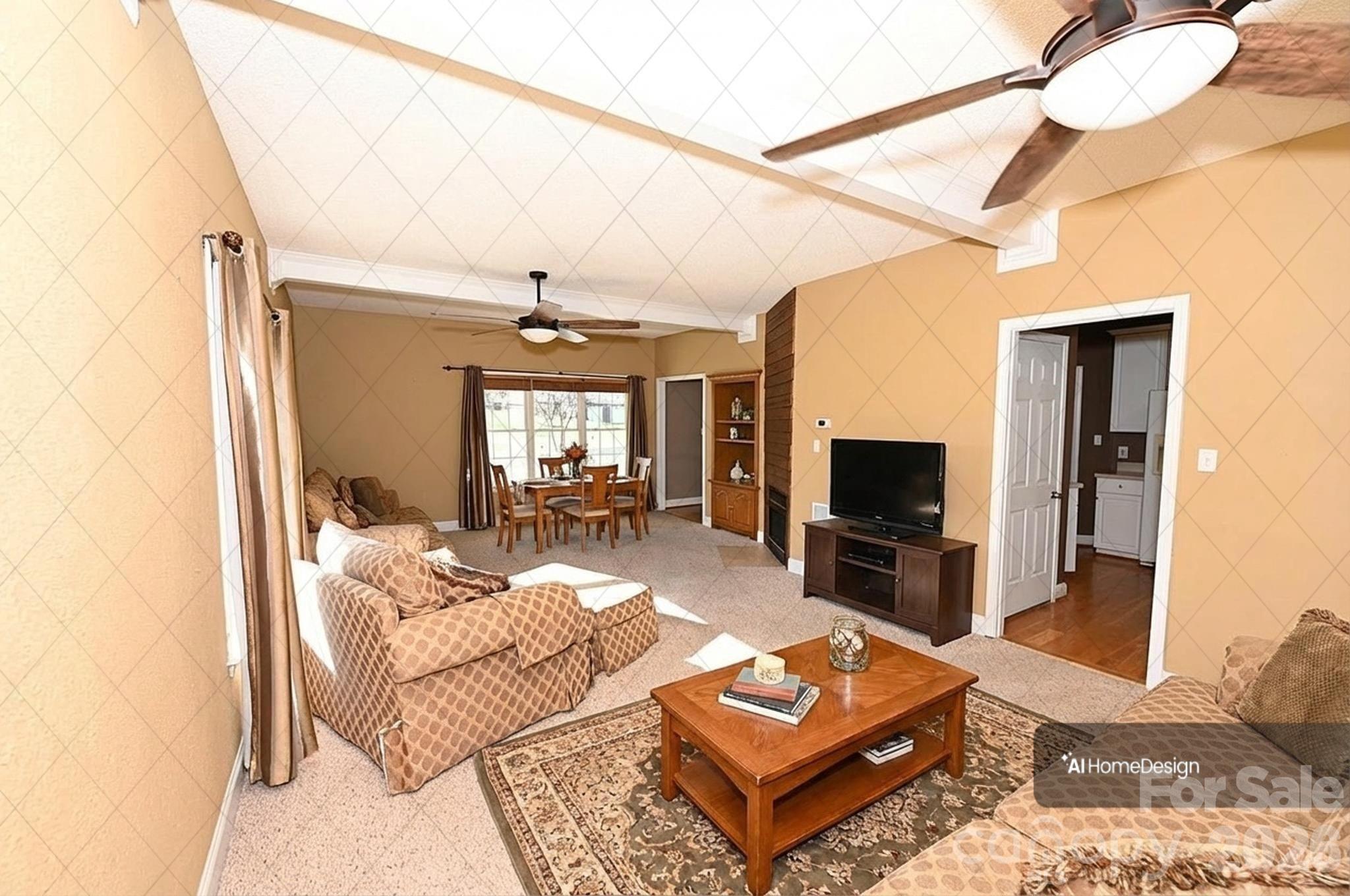 Living Room Virtually Staged - 518 30th Avenue Circle NE, Hickory