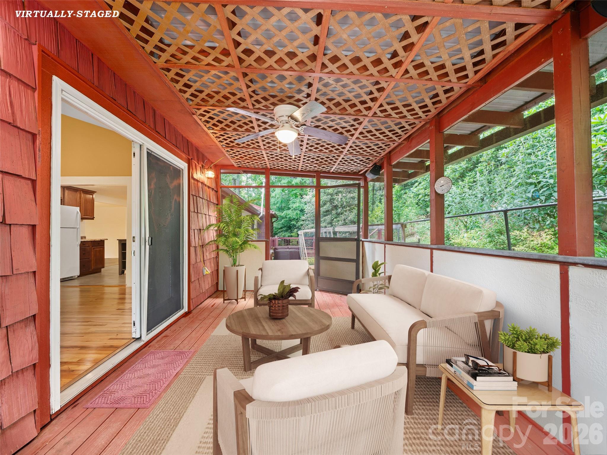 Screened back porch, virtually staged - 125 HEARTLAND Lane, Burnsville