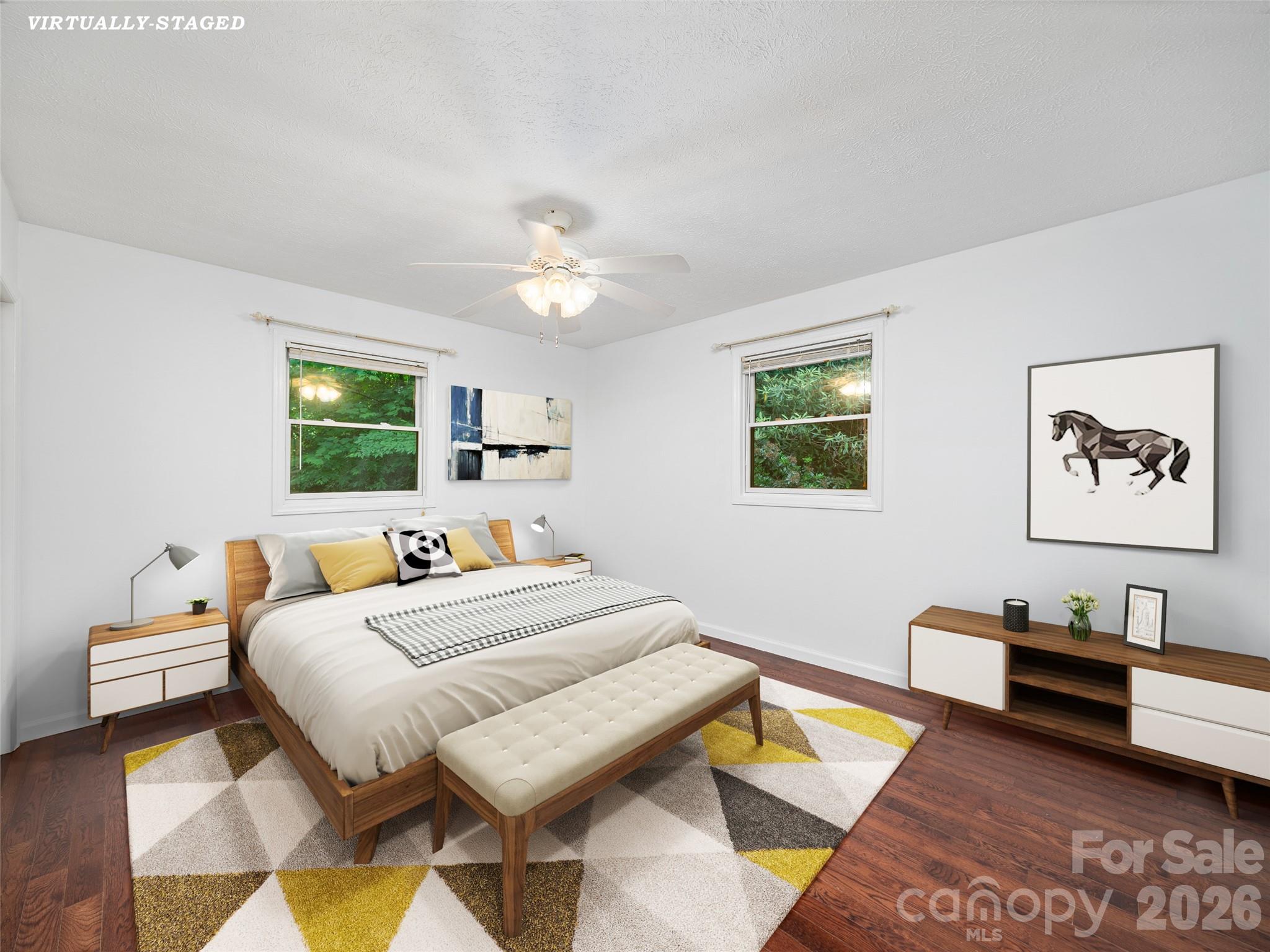 Primary bedroom, virtually staged. - 125 HEARTLAND Lane, Burnsville