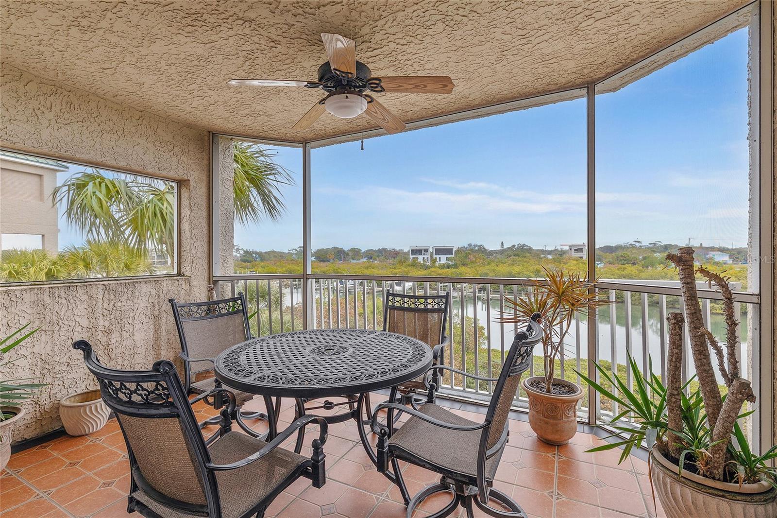 Screen Balcony - North & East Views - 426 BOUCHELLE DR #301, NEW SMYRNA BEACH