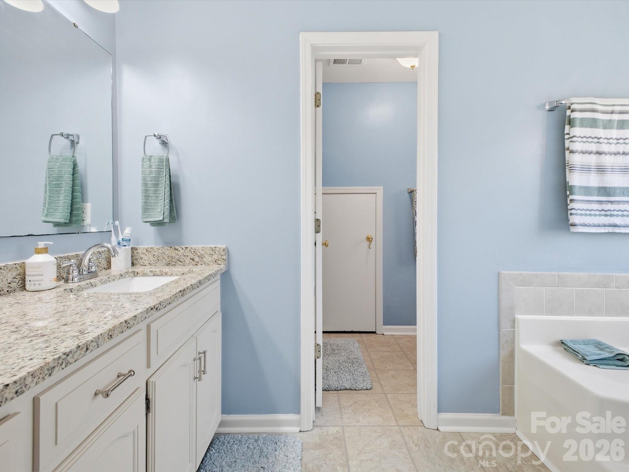 Primary bathroom on upper floor - 109 Elk Court, Mount Holly