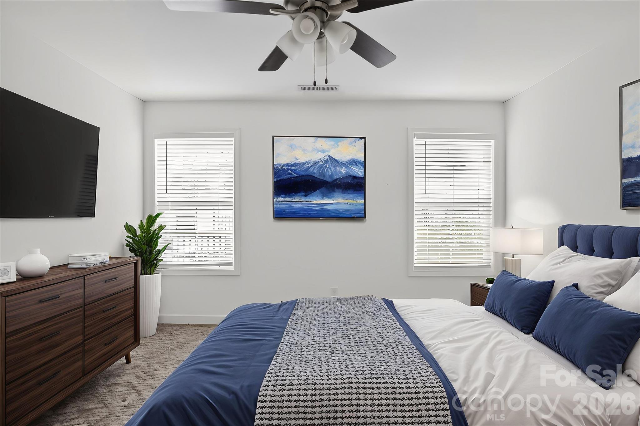 Primary Bedroom Virtually Staged - 1526 Shepard Street, Kannapolis