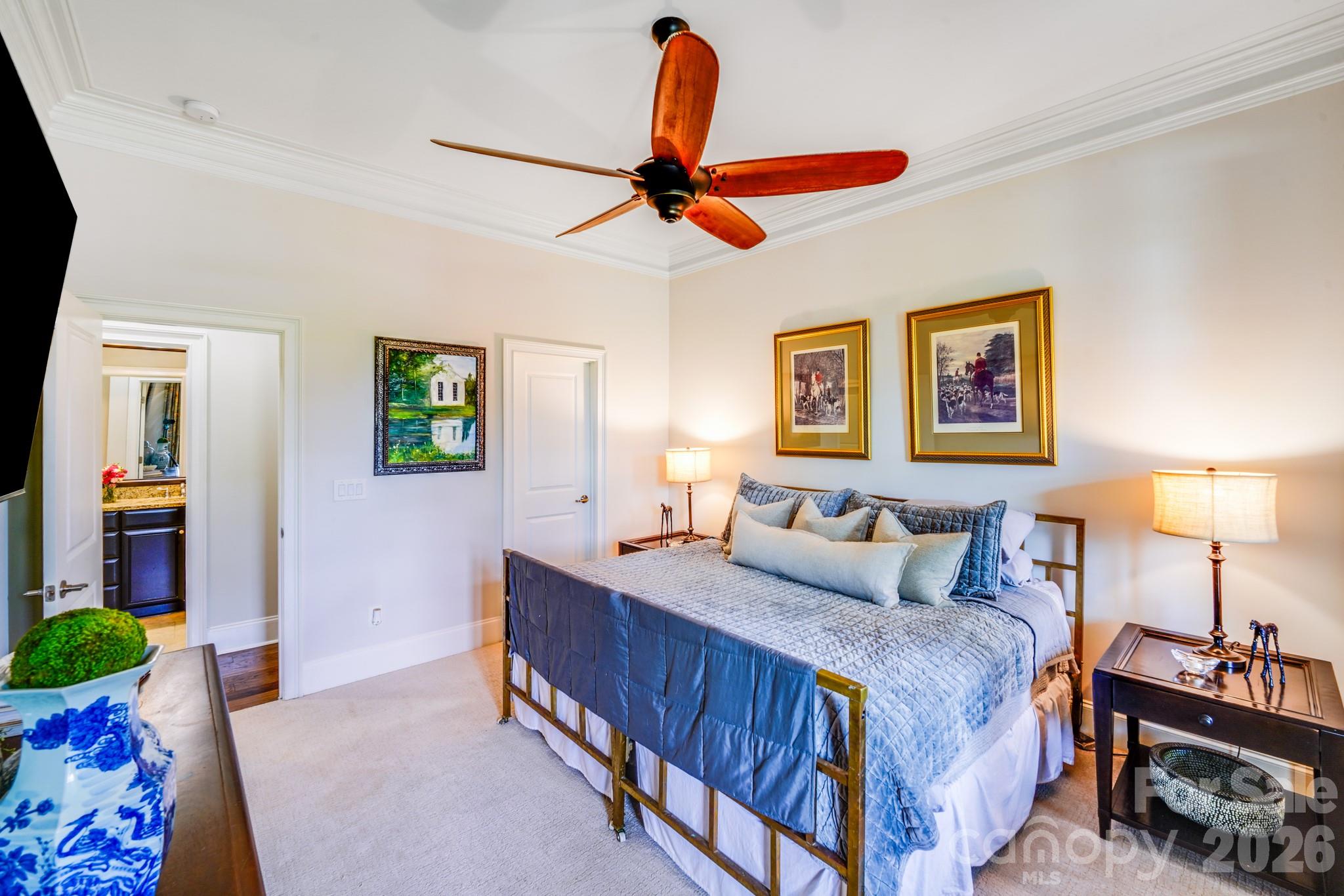 Beautifully appointed main-level guest room with easy access to full bath, offering privacy for visitors - 2702 Arsdale Road, Waxhaw