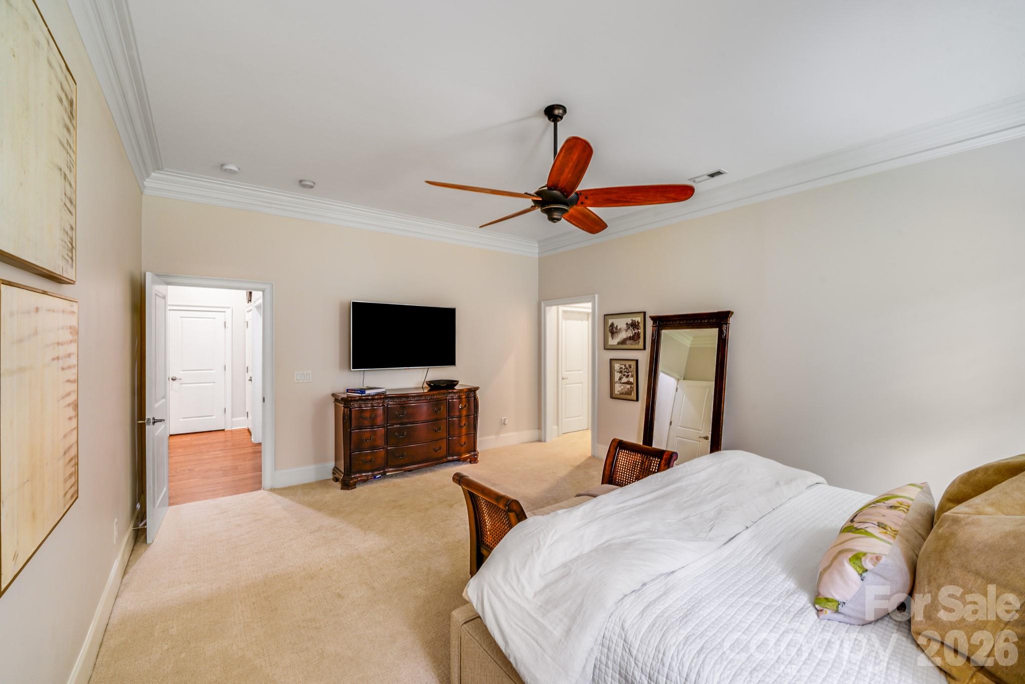 Primary suite offers a spacious layout with direct access to primary bath - 2702 Arsdale Road, Waxhaw