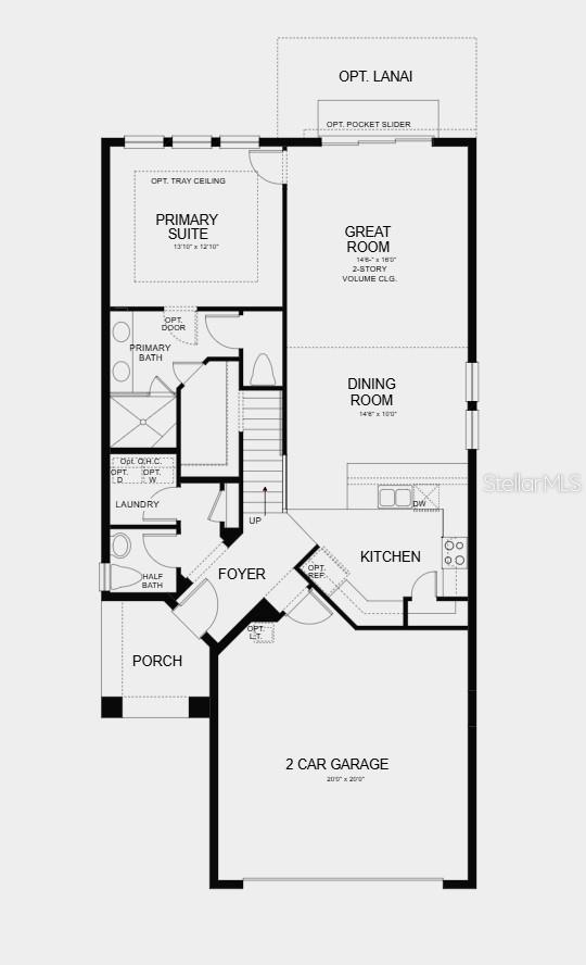 First Floor Plan - Additional Highlights Include: 8' interior doors and shower in place of tub at upstairs secondary bath - 13419 COMMONS AVE, PARRISH