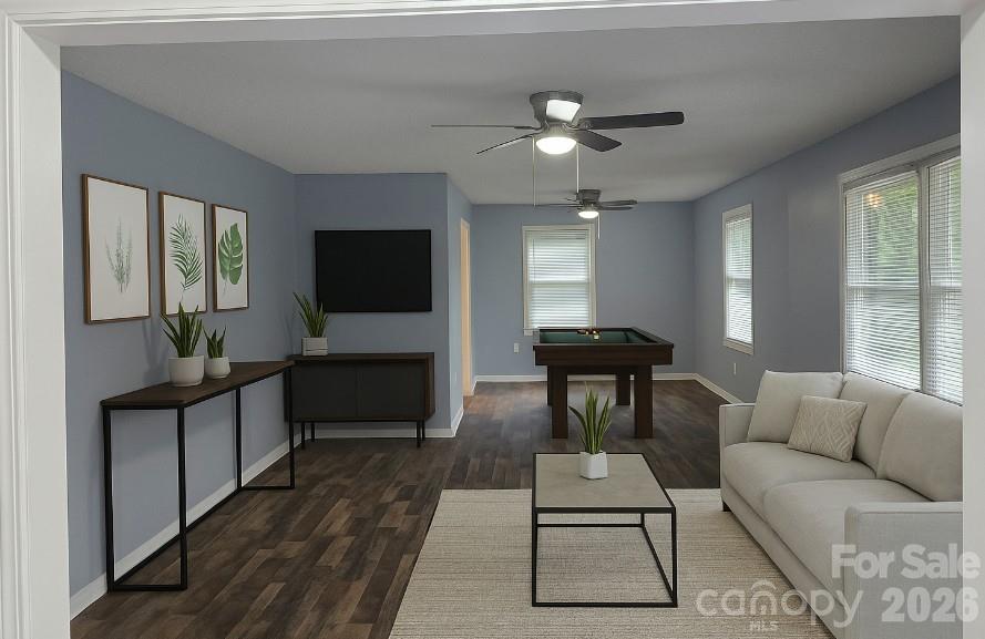 Staged living room - 1660 Songwood Road, Concord