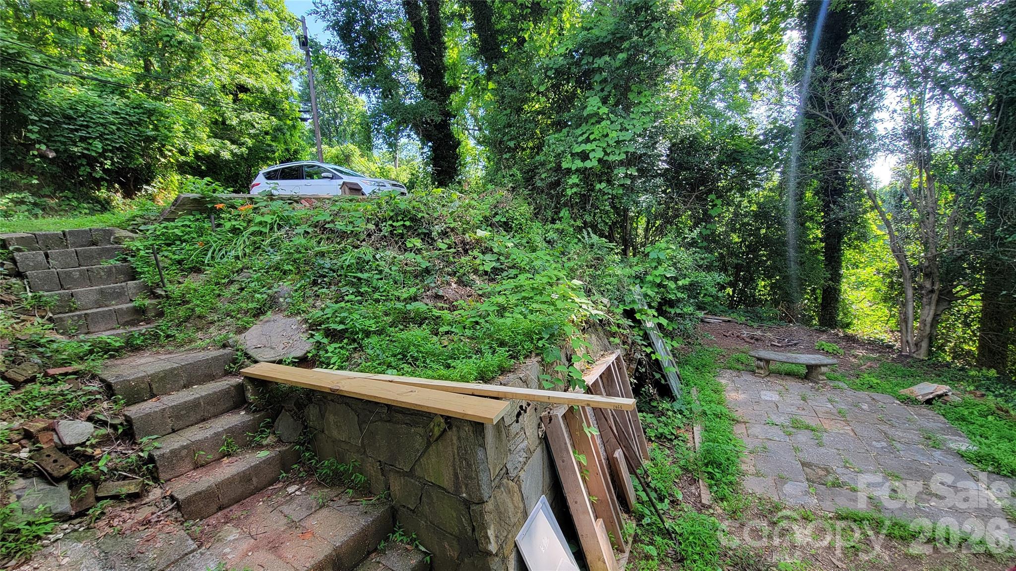 outdoor space to left of basement - 160 Cleveland Road, Tryon