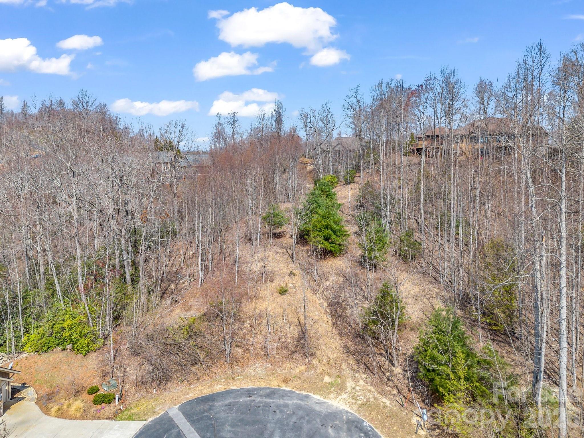 Aerial view of lot looking down on lot - 142 Mountain Elder Lane, Hendersonville
