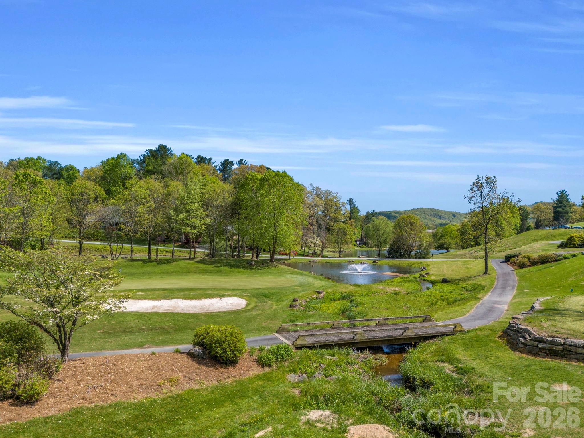 Golf Course, bridge and water feature in pond - 142 Mountain Elder Lane, Hendersonville