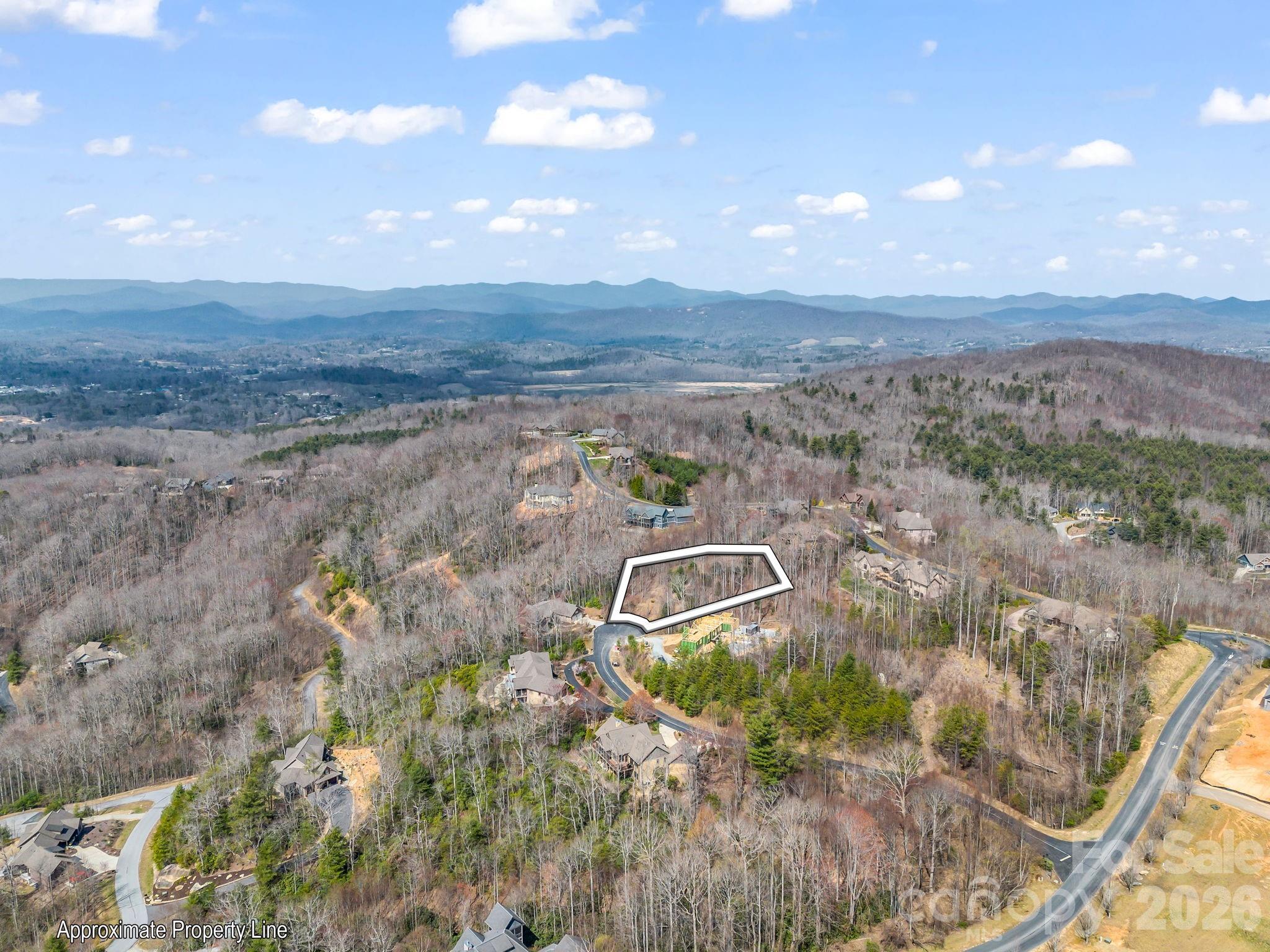 Aerial view of lot in cul-de-sac - 142 Mountain Elder Lane, Hendersonville
