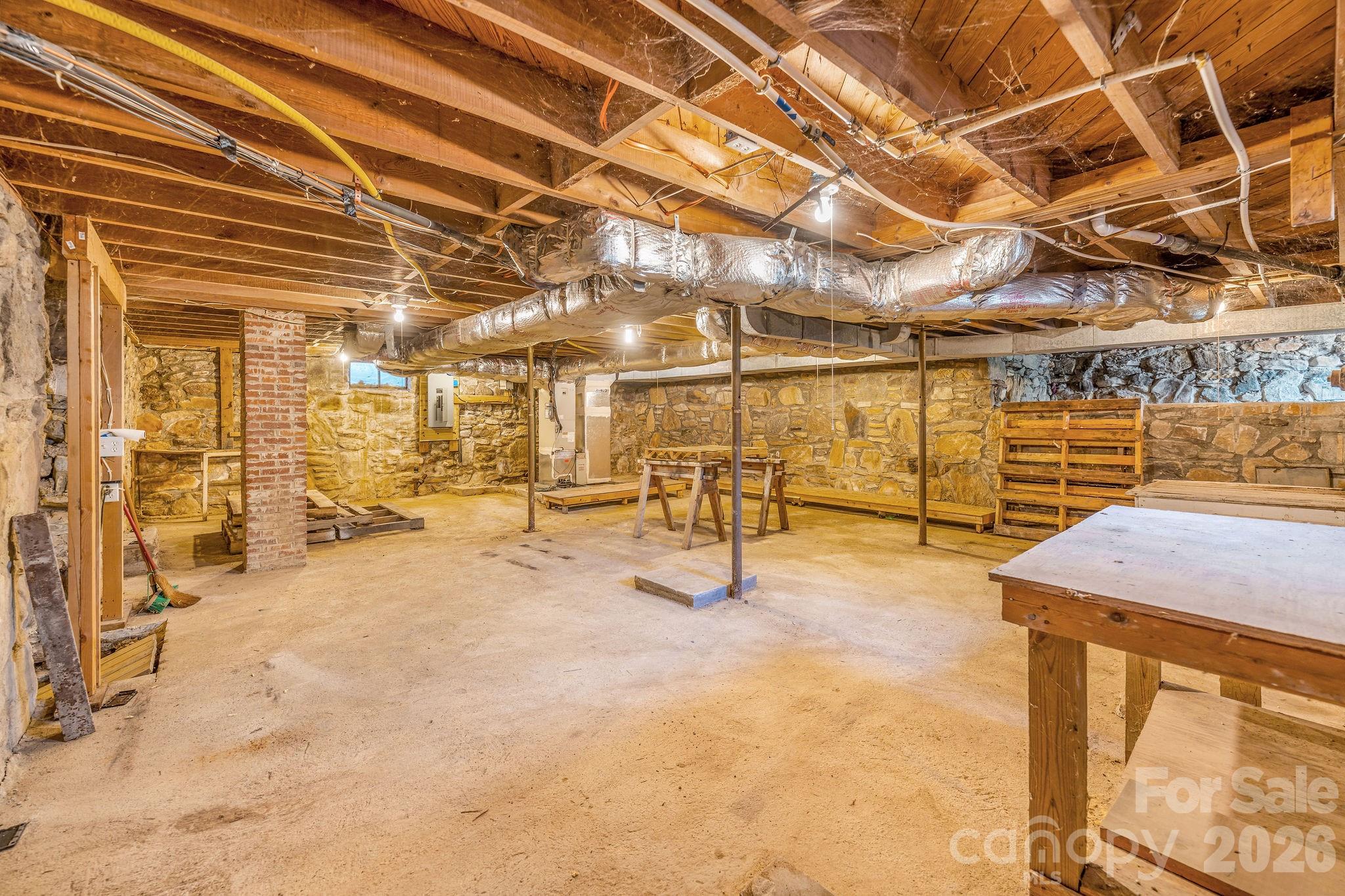 Lots of character preserved in the original (1947) foundation - 22 Mountain Spring Lane, Canton