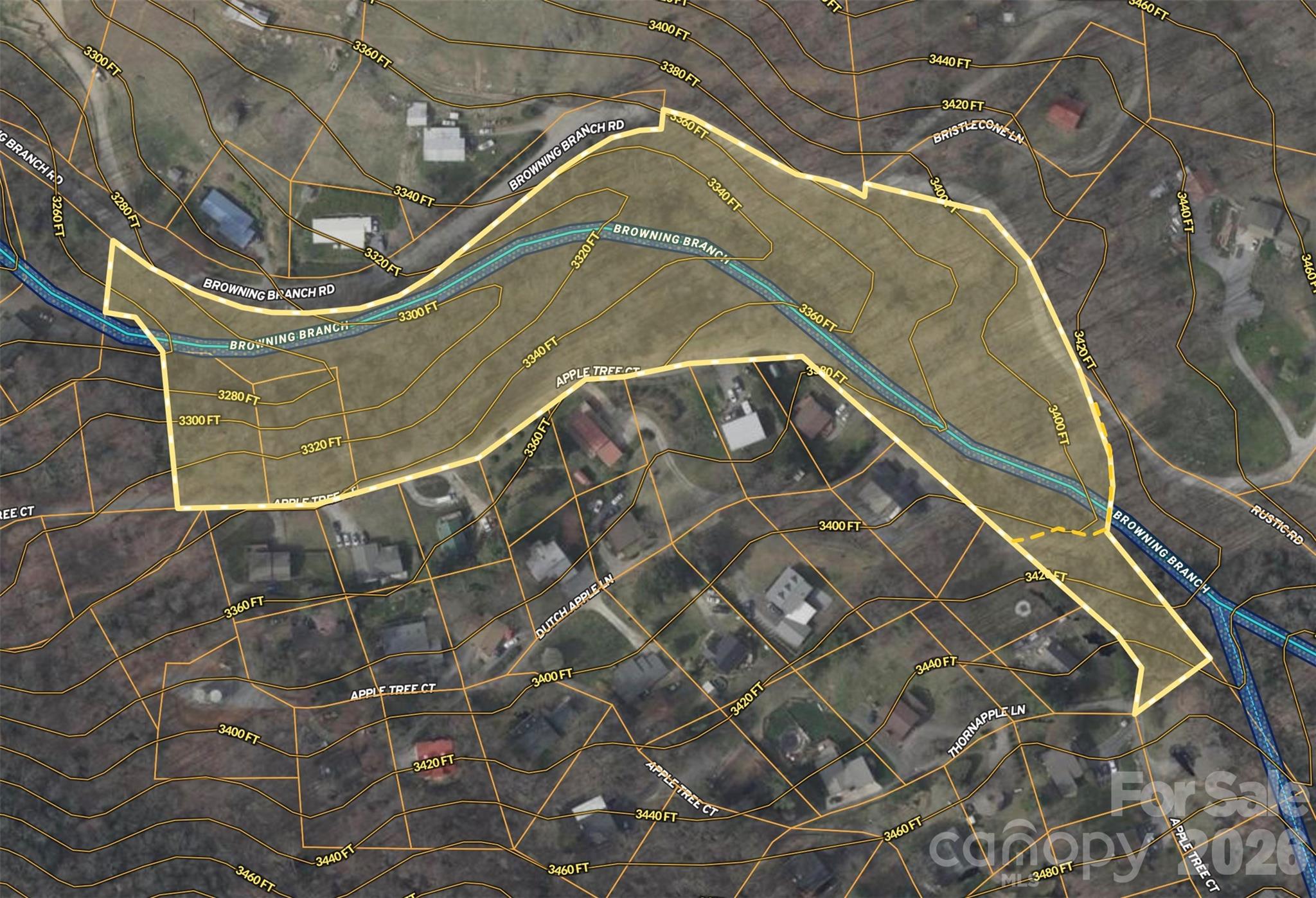 topo map - TBD (B) Browning Branch Road, Waynesville