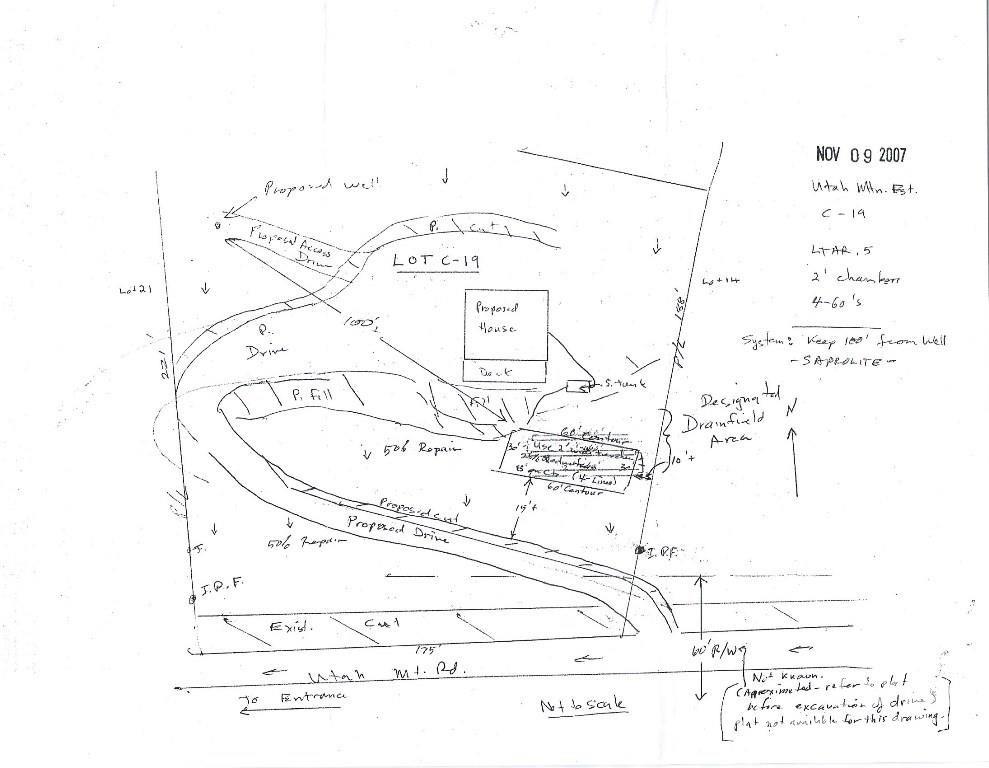 Proposed Septic Siteplan (expired permit) - 1975 Utah Mountain Road, Waynesville
