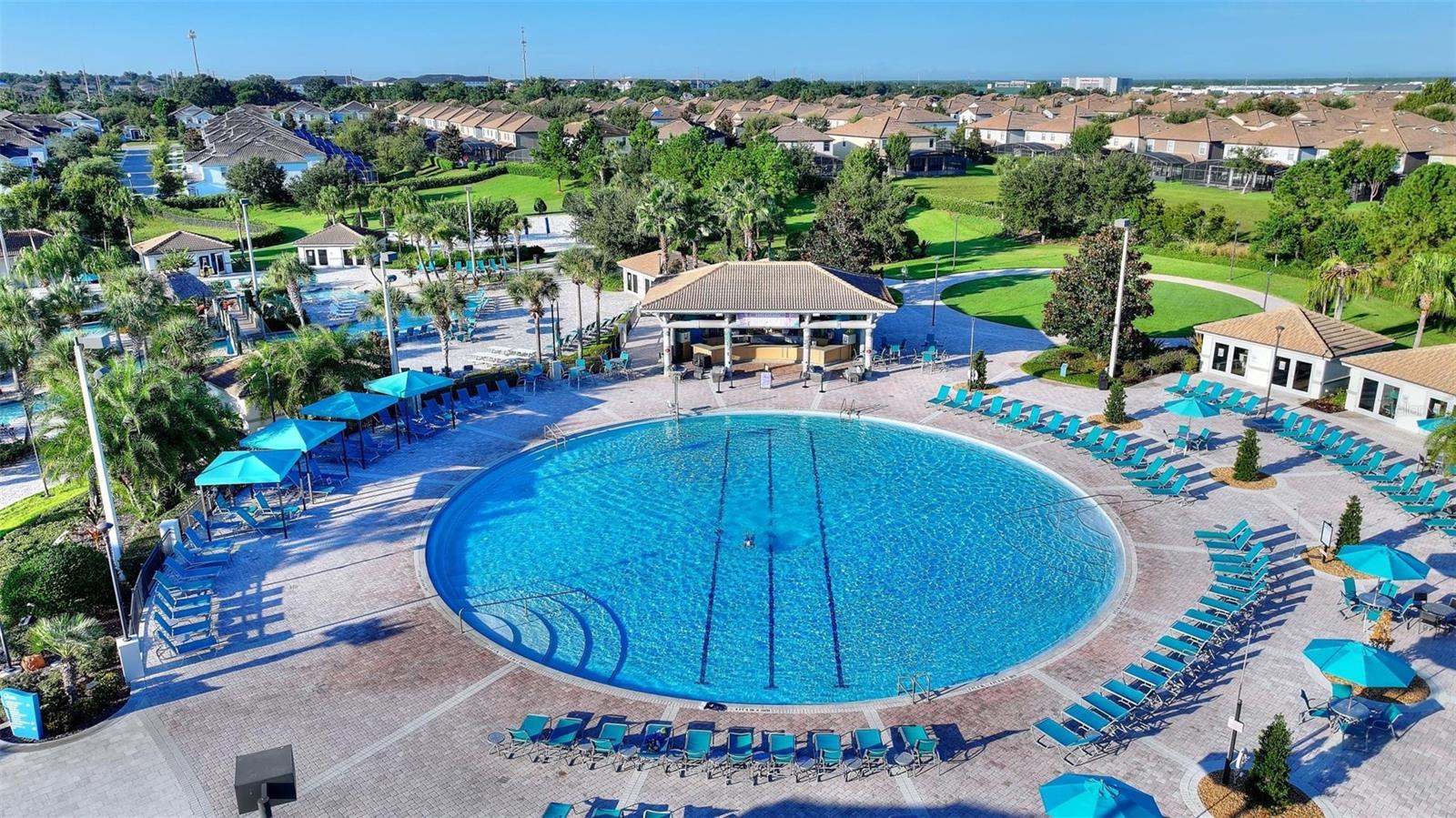 Oasis Club adult pool, loungers, Cabanas, and Tiki Bar - 1301 GLENEAGLES LN, DAVENPORT