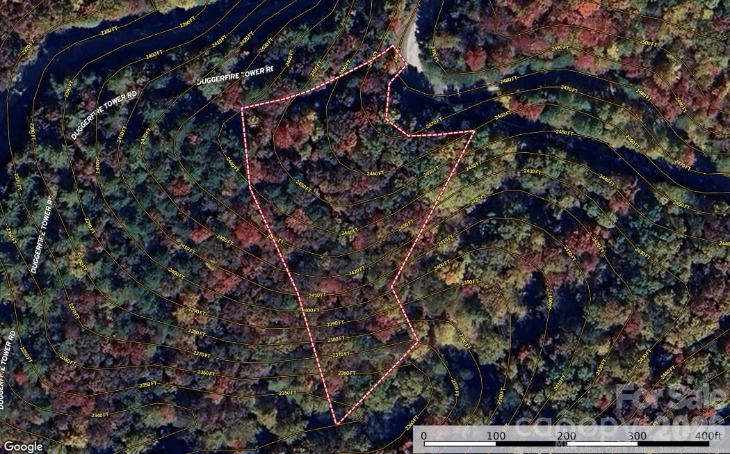 Aerial with Topo Map - TBD (Lot 4) Wolf Den Lane, Lenoir