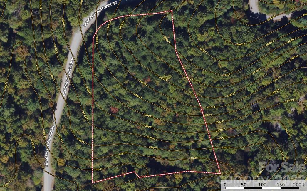 Aerial with Topo Map of Property - TBD (Lot 1) Dugger Firetower Road, Lenoir
