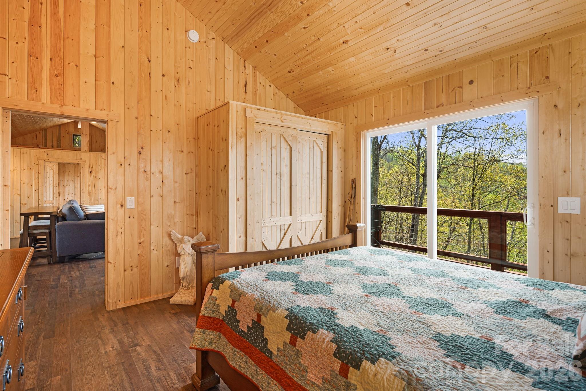 Primary Bedroom with a View - 120 Wilderness Drive, Weaverville