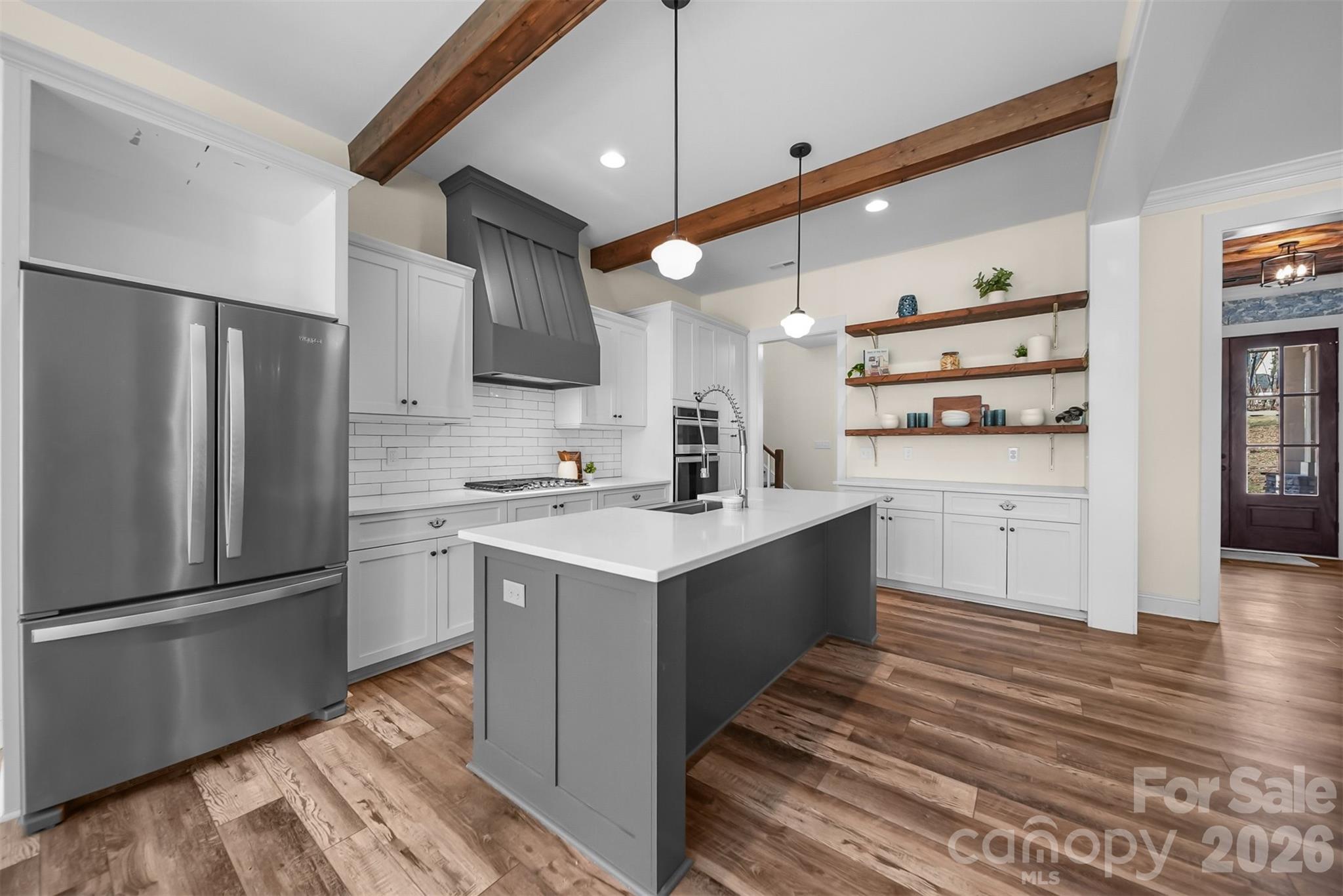 Chef's kitchen with gas stove top, built in oven and microwave - 2586 Lee Lawing Road, Lincolnton