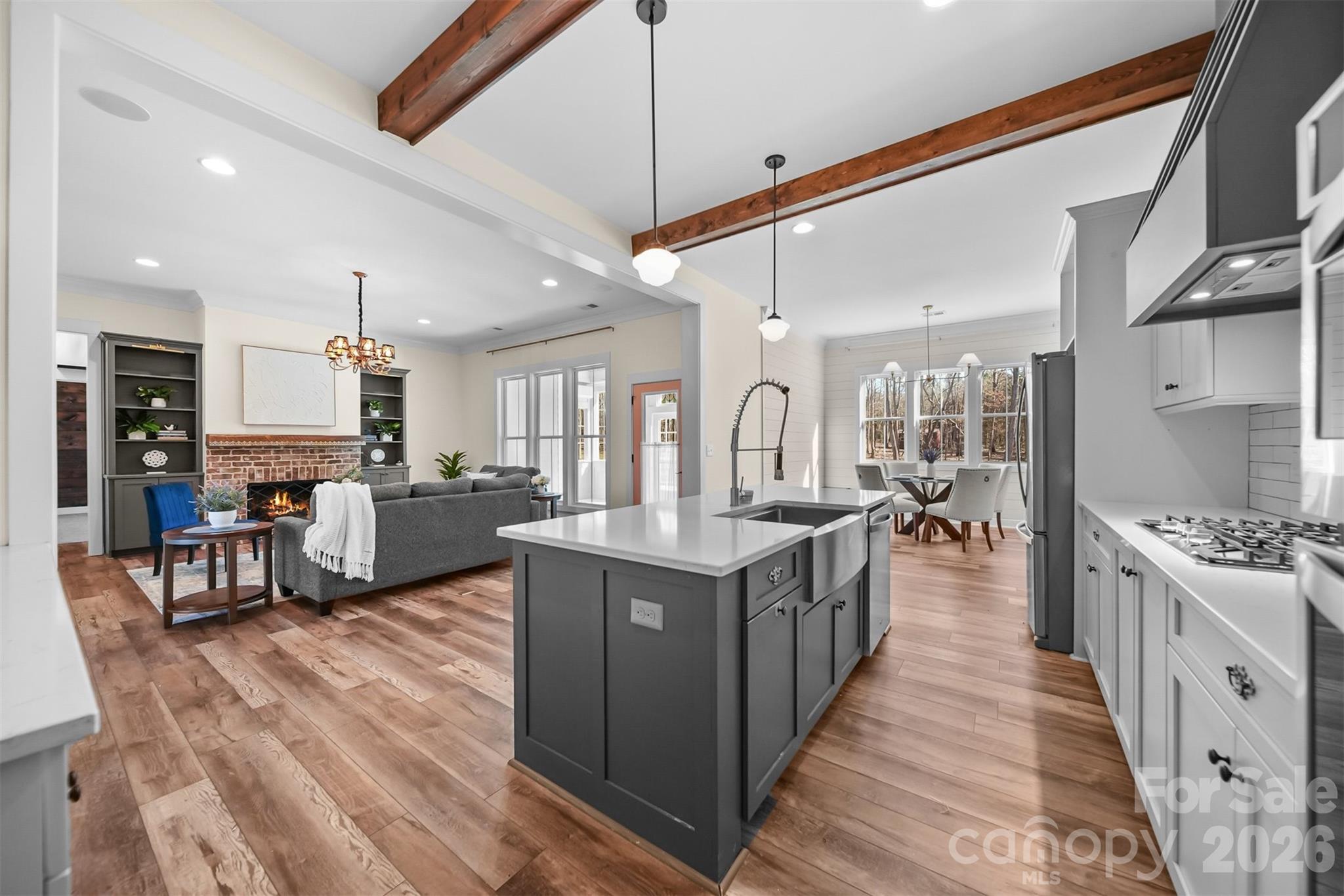 Open concept living/kitchen/dining - 2586 Lee Lawing Road, Lincolnton