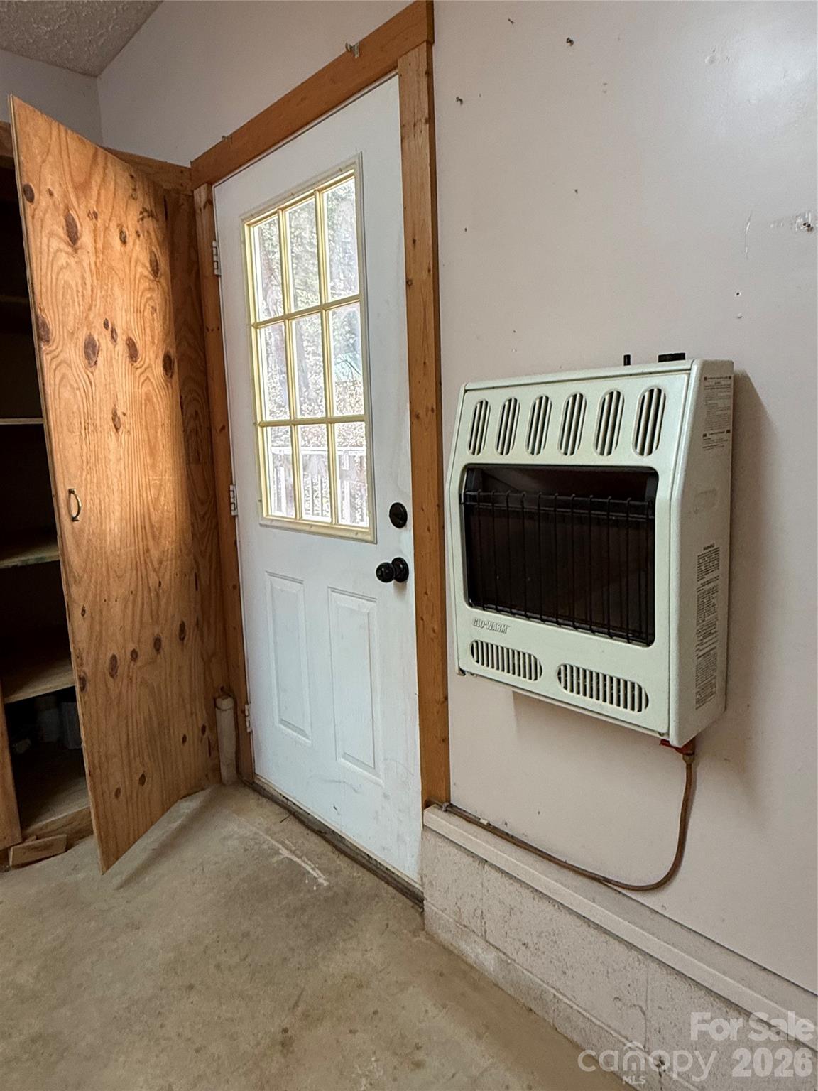 Propane wall heater in Garage - 215 Pinellas Lane, Waynesville