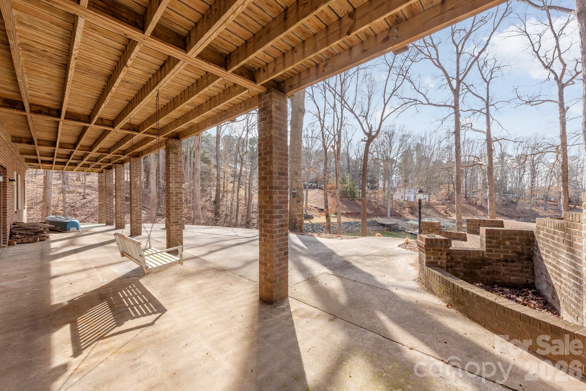 Patio with views of lake - 151 Bridlewood Drive, Mooresville