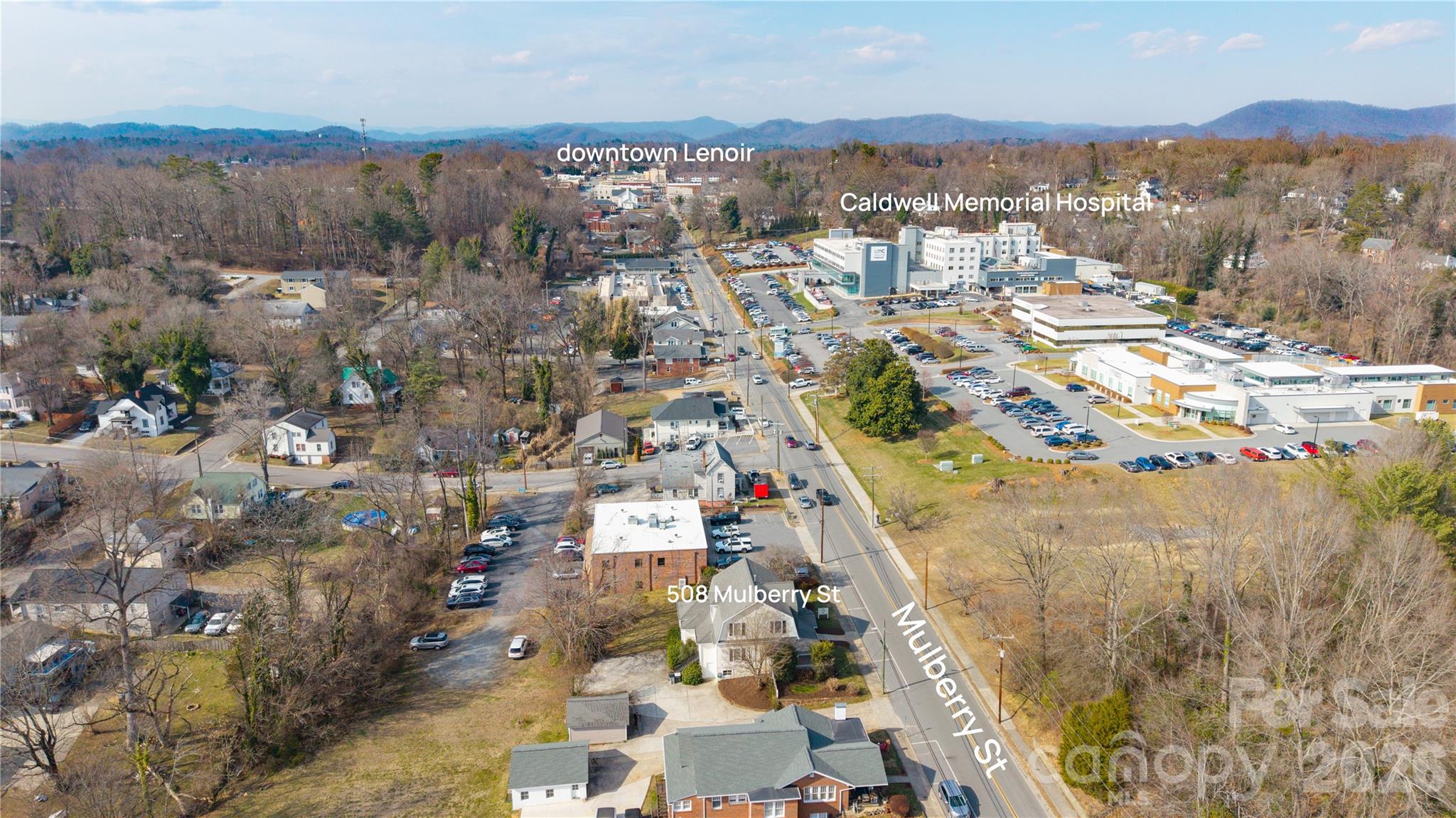 Mulberry Street, Lenoir aerial - 508 Mulberry Street SW, Lenoir