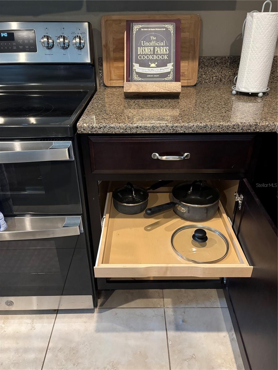 Kitchen has high end cabinets that come with pull out drawers - 1301 GLENEAGLES LN, DAVENPORT