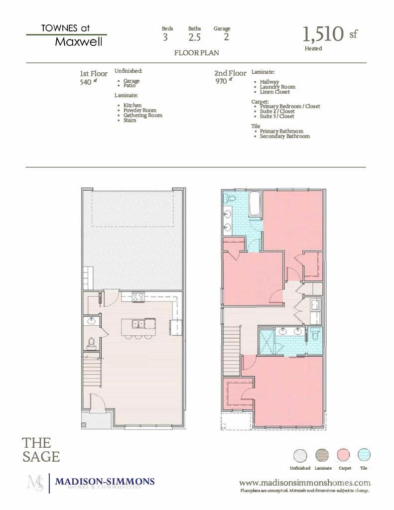 Sage Floorplan - 508 Mystic Park Alley, Huntersville