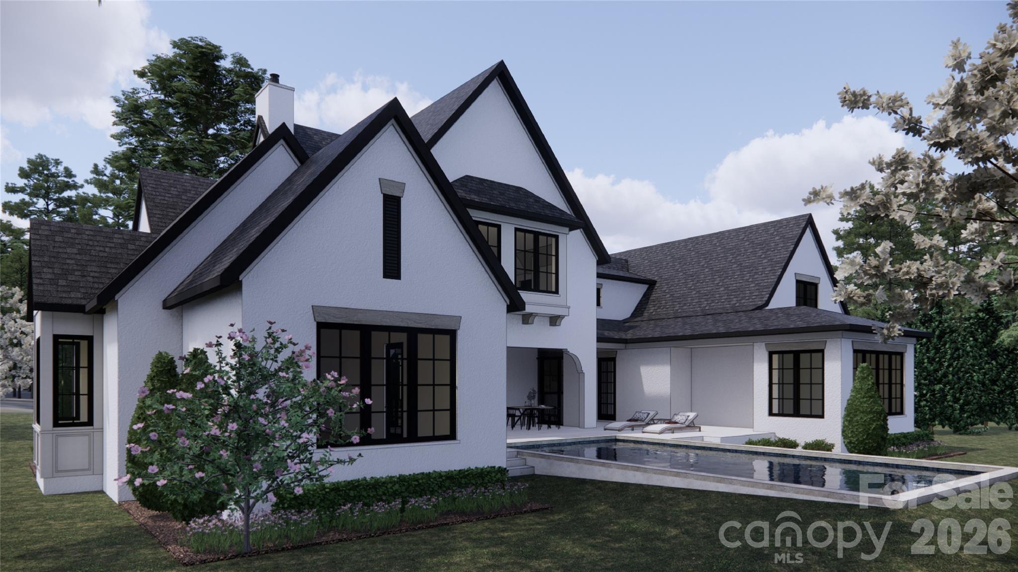Left Back corner Rendering for To Be Built him - 1168 Fern Hill Road, Mooresville