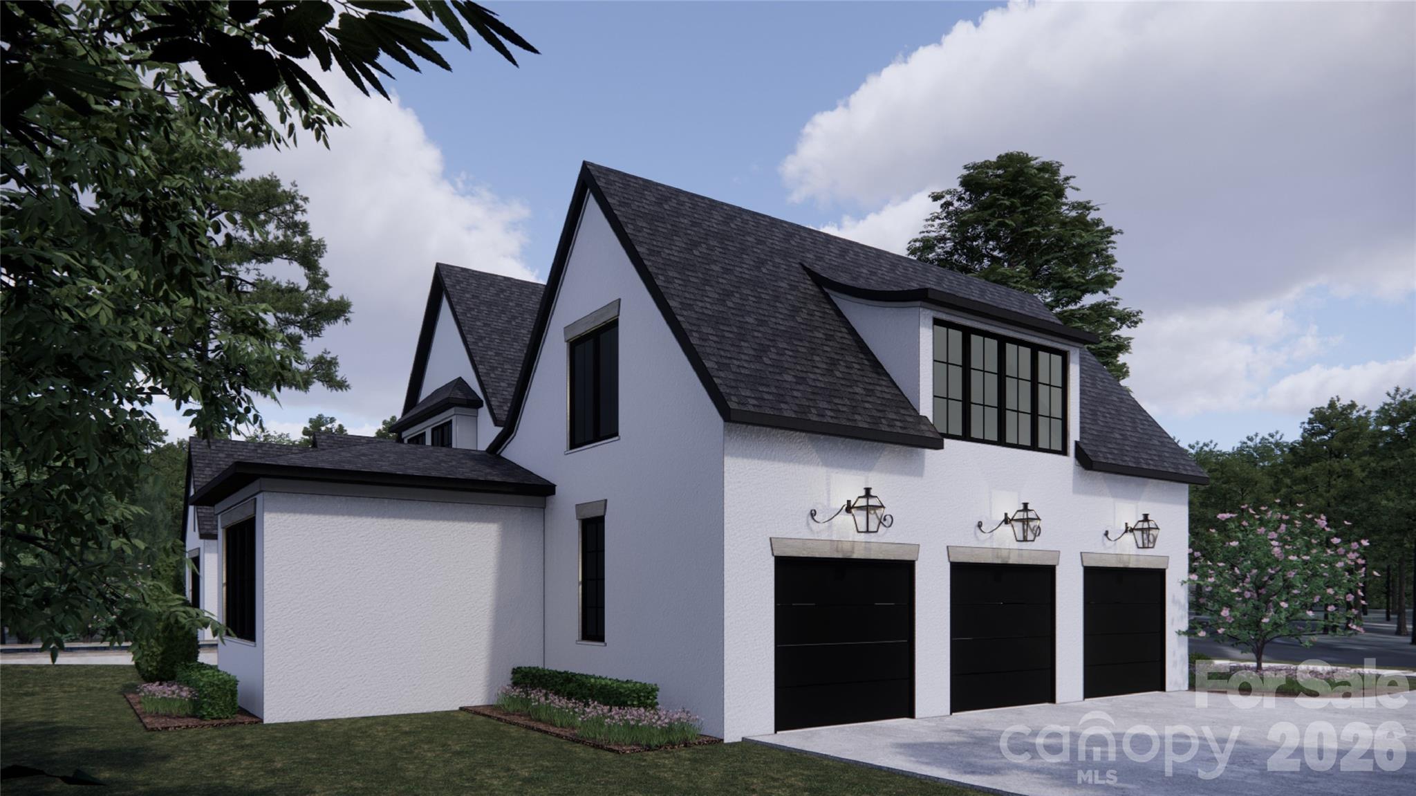 3 car garage Rendering for To Be Built him - 1168 Fern Hill Road, Mooresville