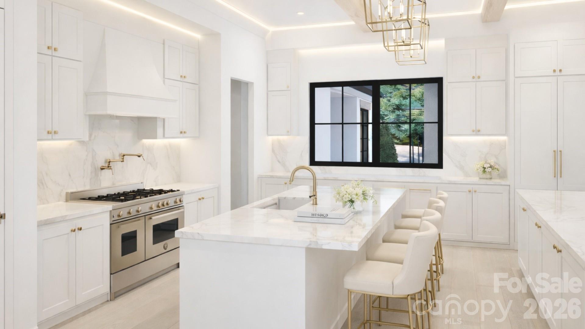 Rendering of luxury kitchen and islands - 1168 Fern Hill Road, Mooresville