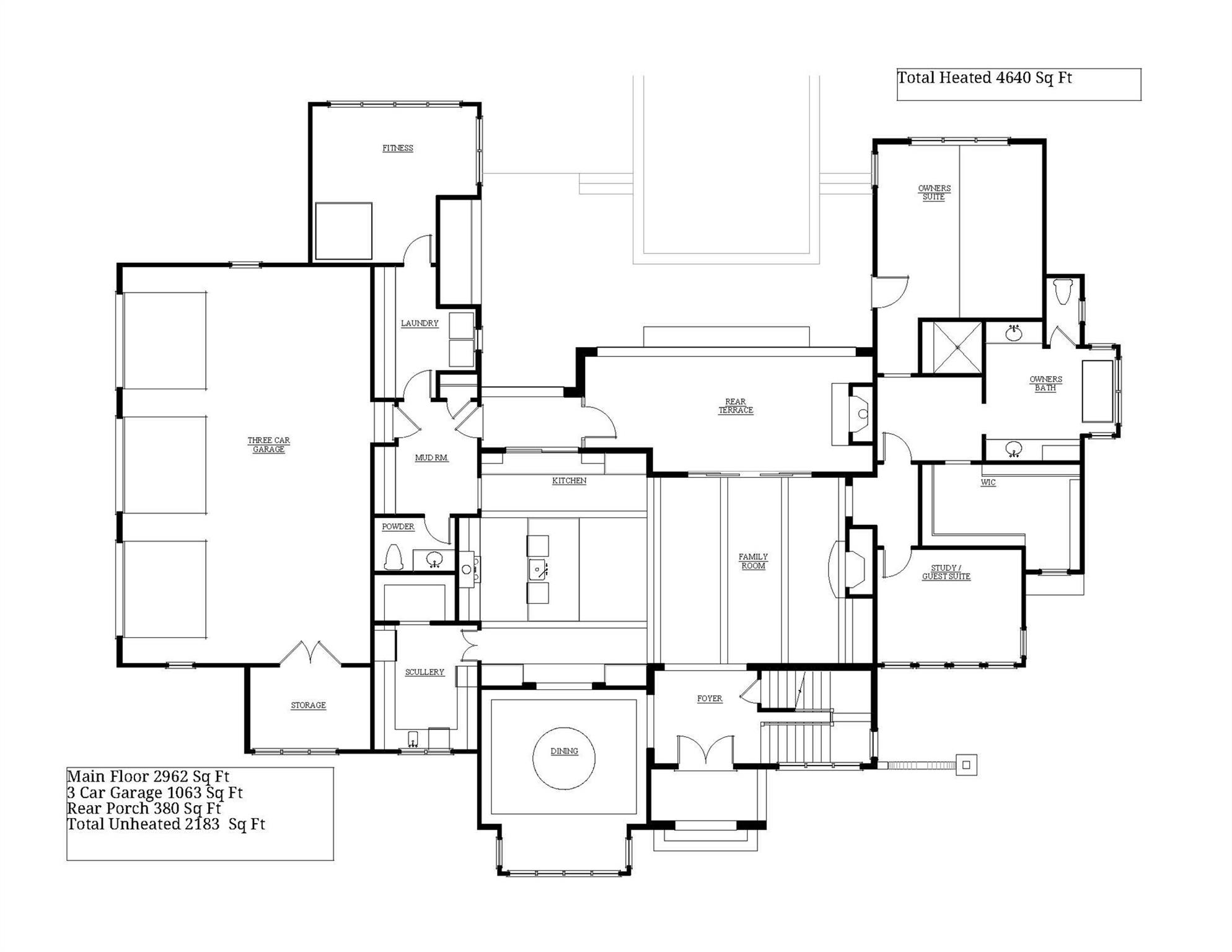 Main level floor plan - 1168 Fern Hill Road, Mooresville
