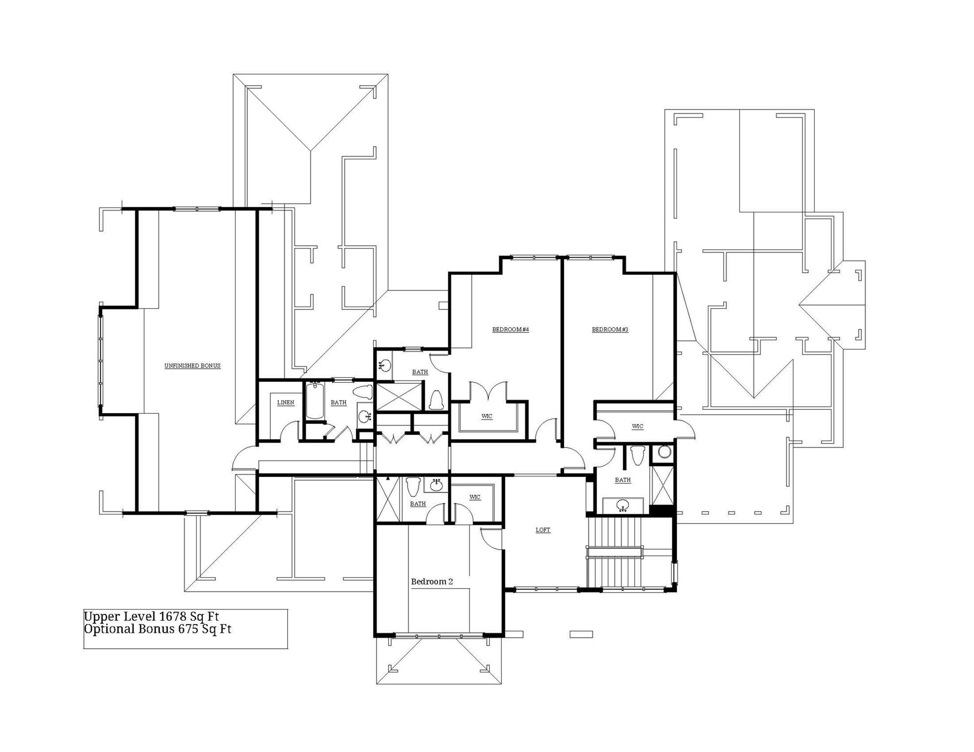 Upper level floor plan - 1168 Fern Hill Road, Mooresville