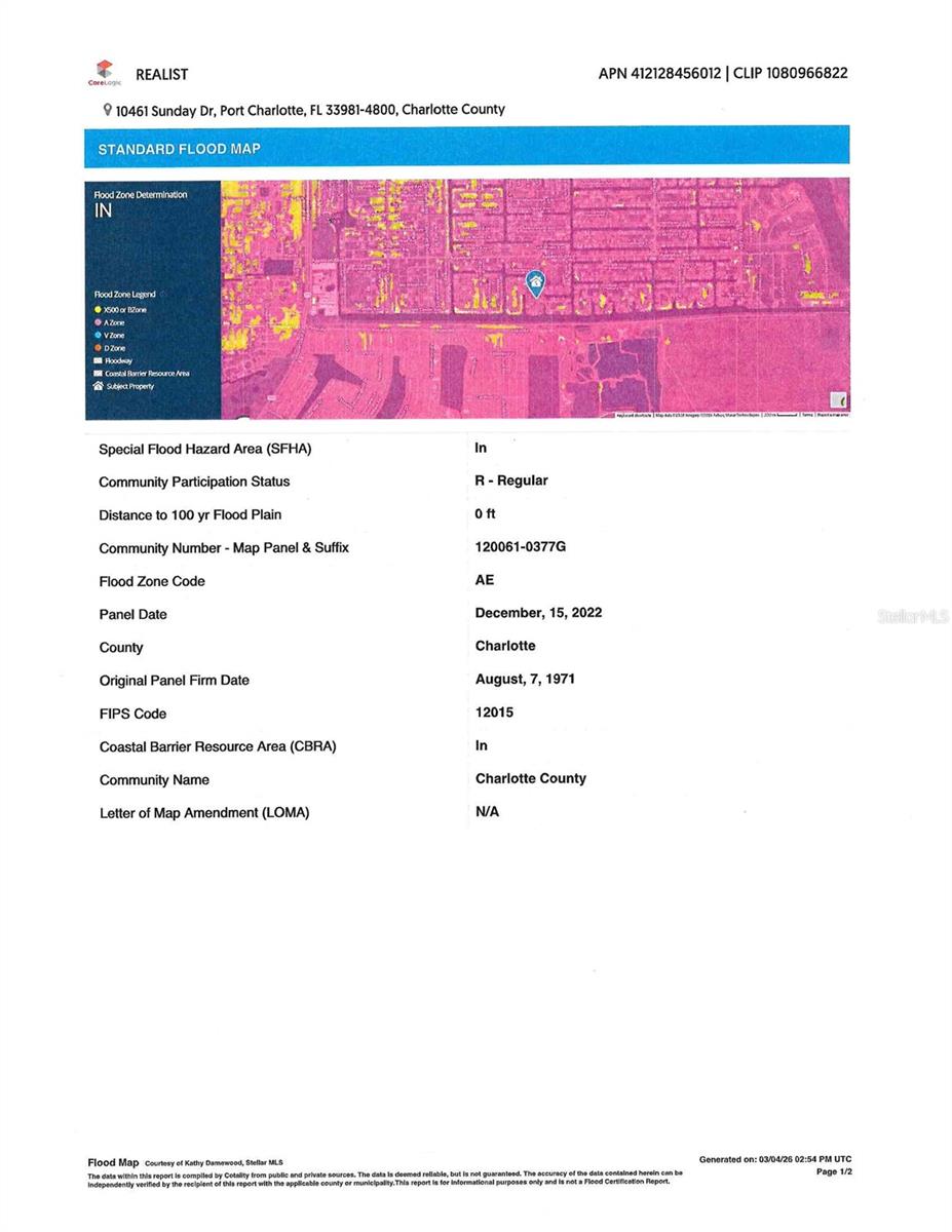 Flood Map - 10461 SUNDAY DR, PORT CHARLOTTE