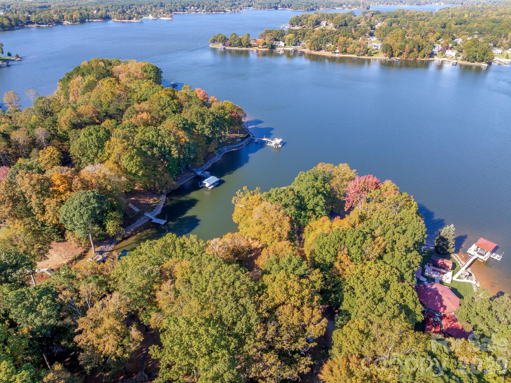 Aerial of the lake over the property - 1168 Fern Hill Road, Mooresville