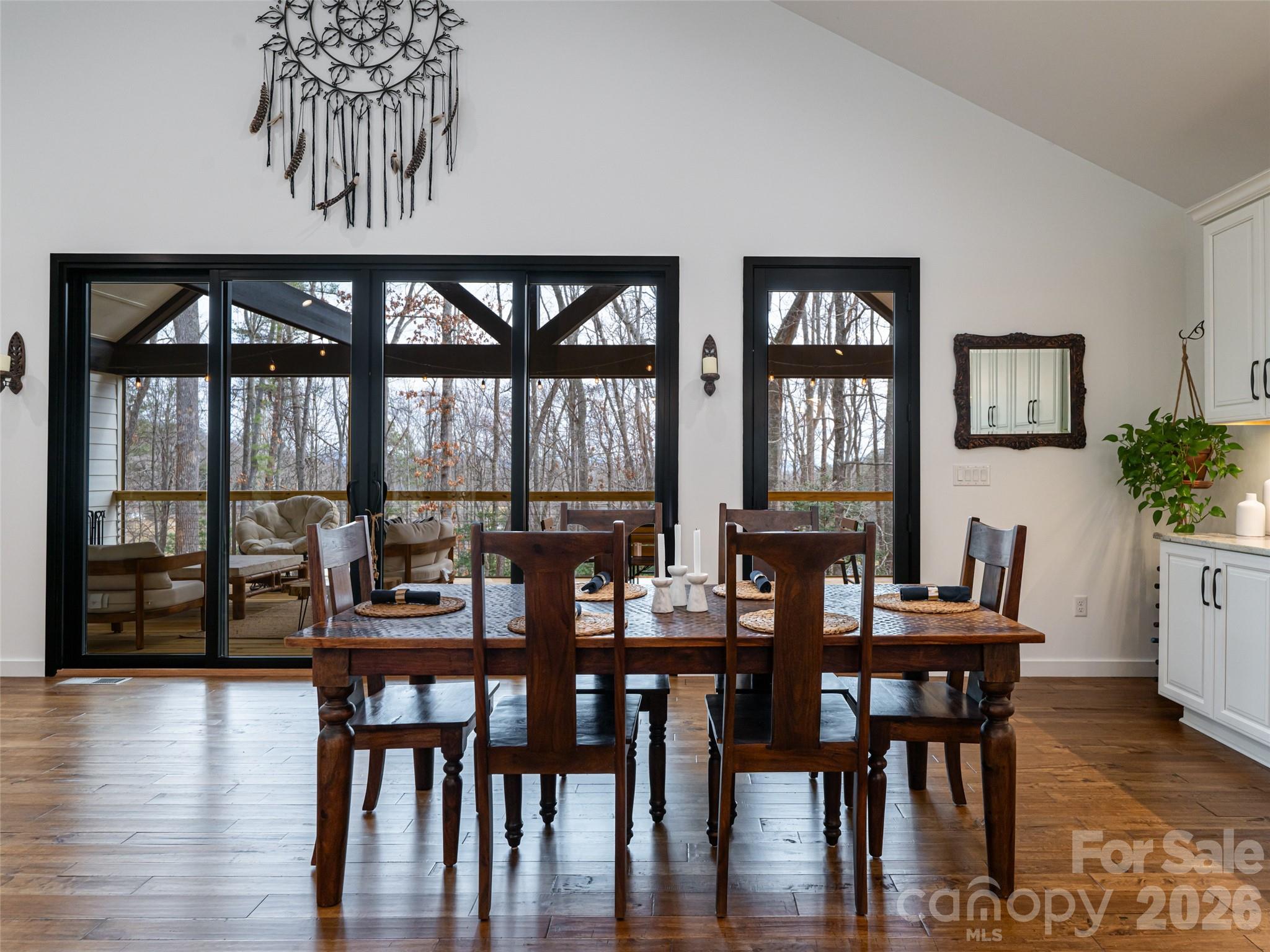 Dining Room has large sliders plus a single door to screened deck - 508 Avery Creek Road, Arden