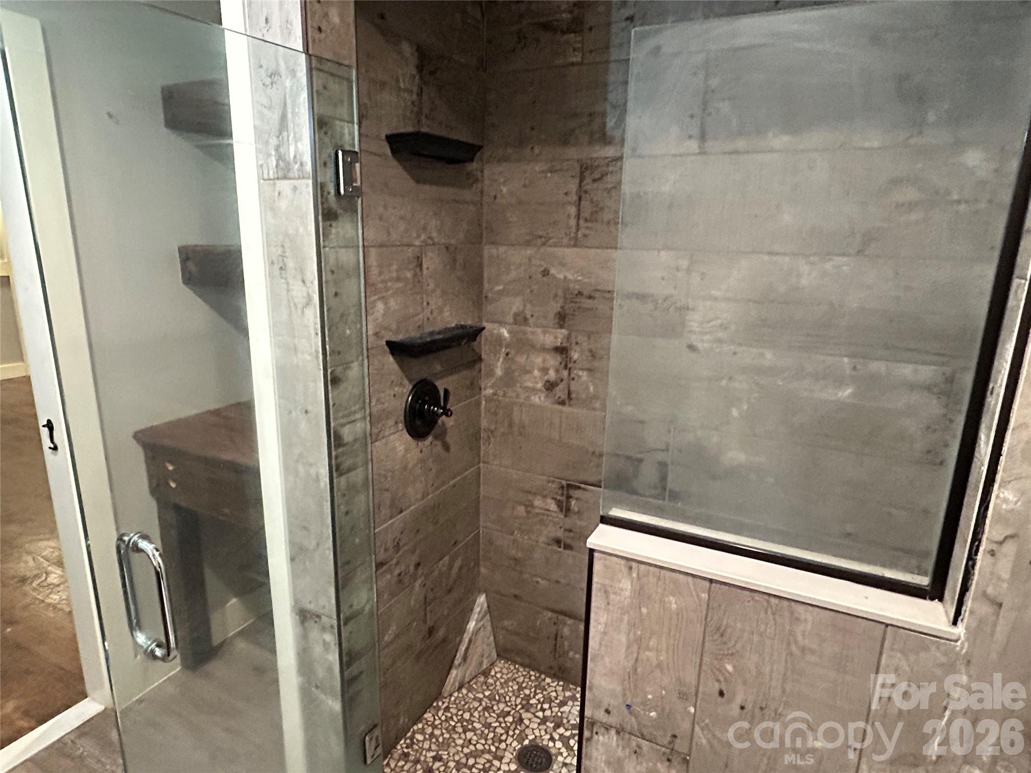 Basement bathroom walk in shower - 330 Potts Drive, Waynesville