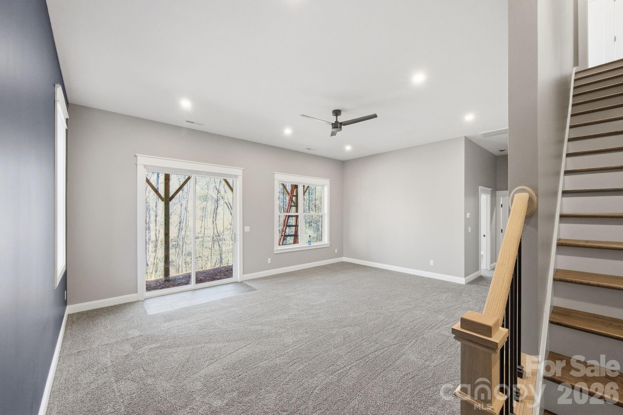 Recreation Room with 10' Ceilings - 22 Deep Woods Road, Weaverville