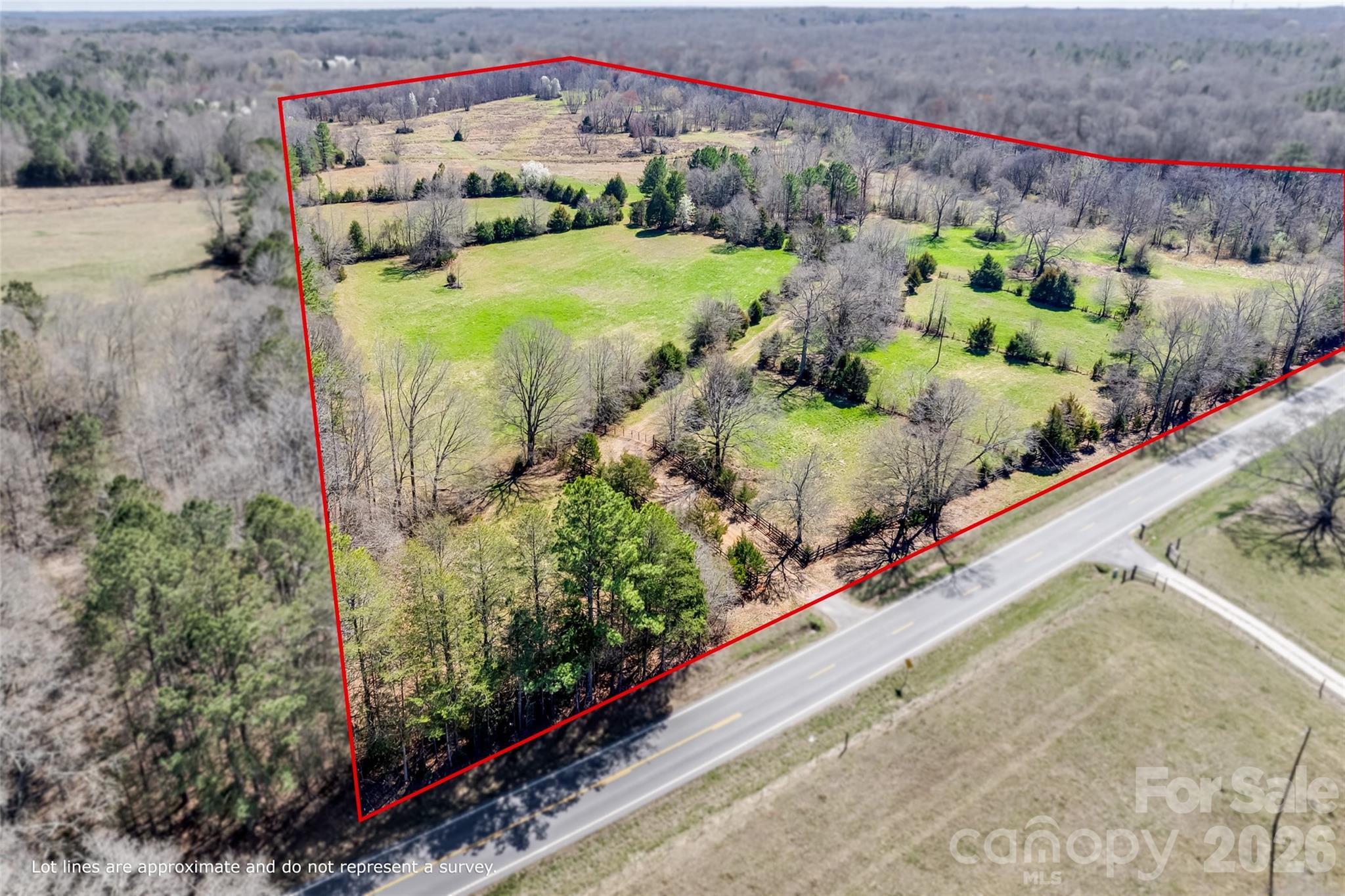 Estimated boundary lines provided by professional photographer. - 2548 Gordon Road, Rock Hill