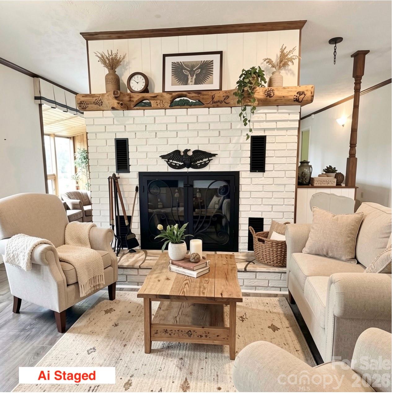 Living Room Ai Staged - 220 Grand View Lane, Burnsville