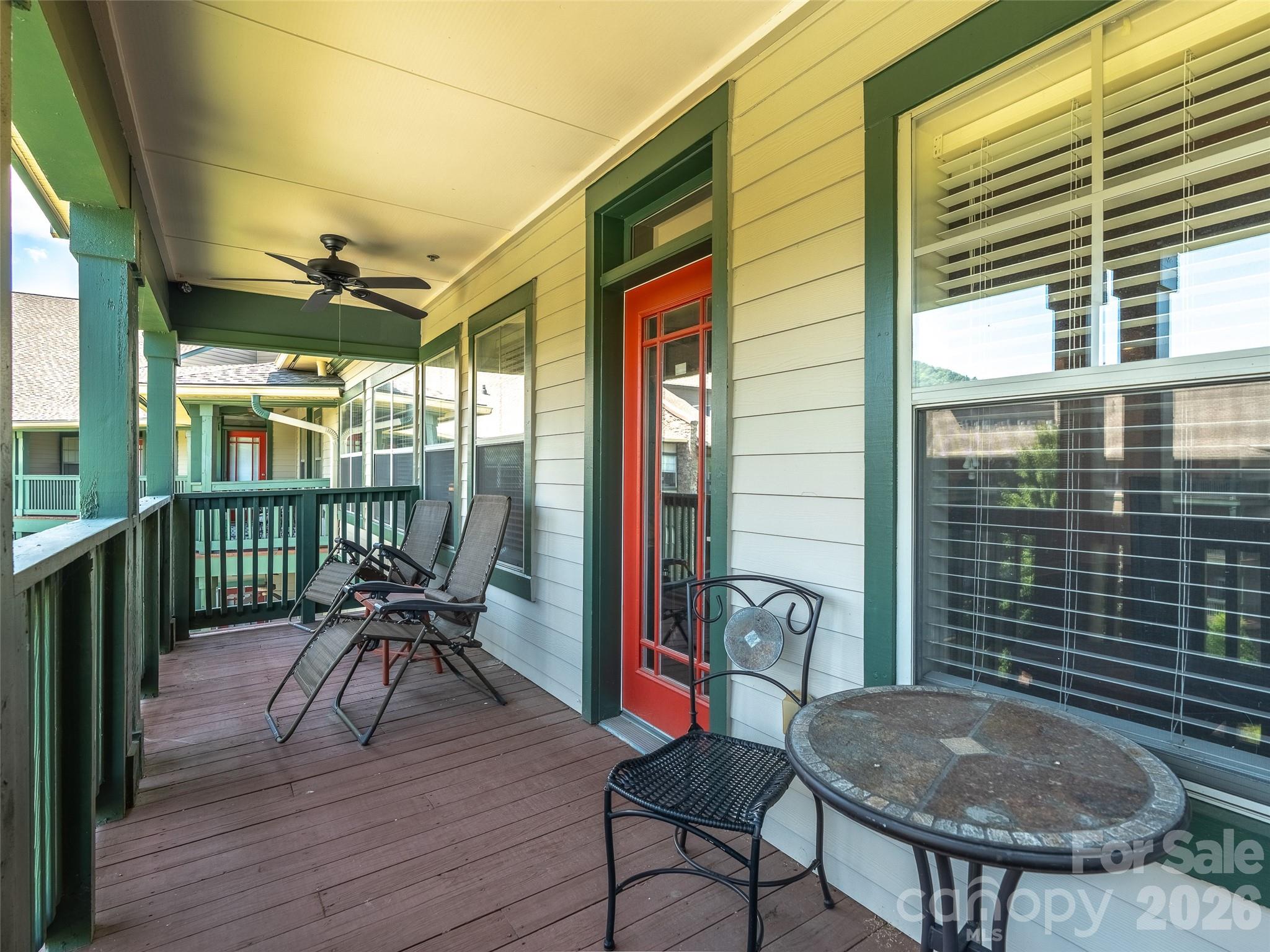 Spacious outdoor balcony, red door is to the living room - 9 Kenilworth Knoll, Asheville