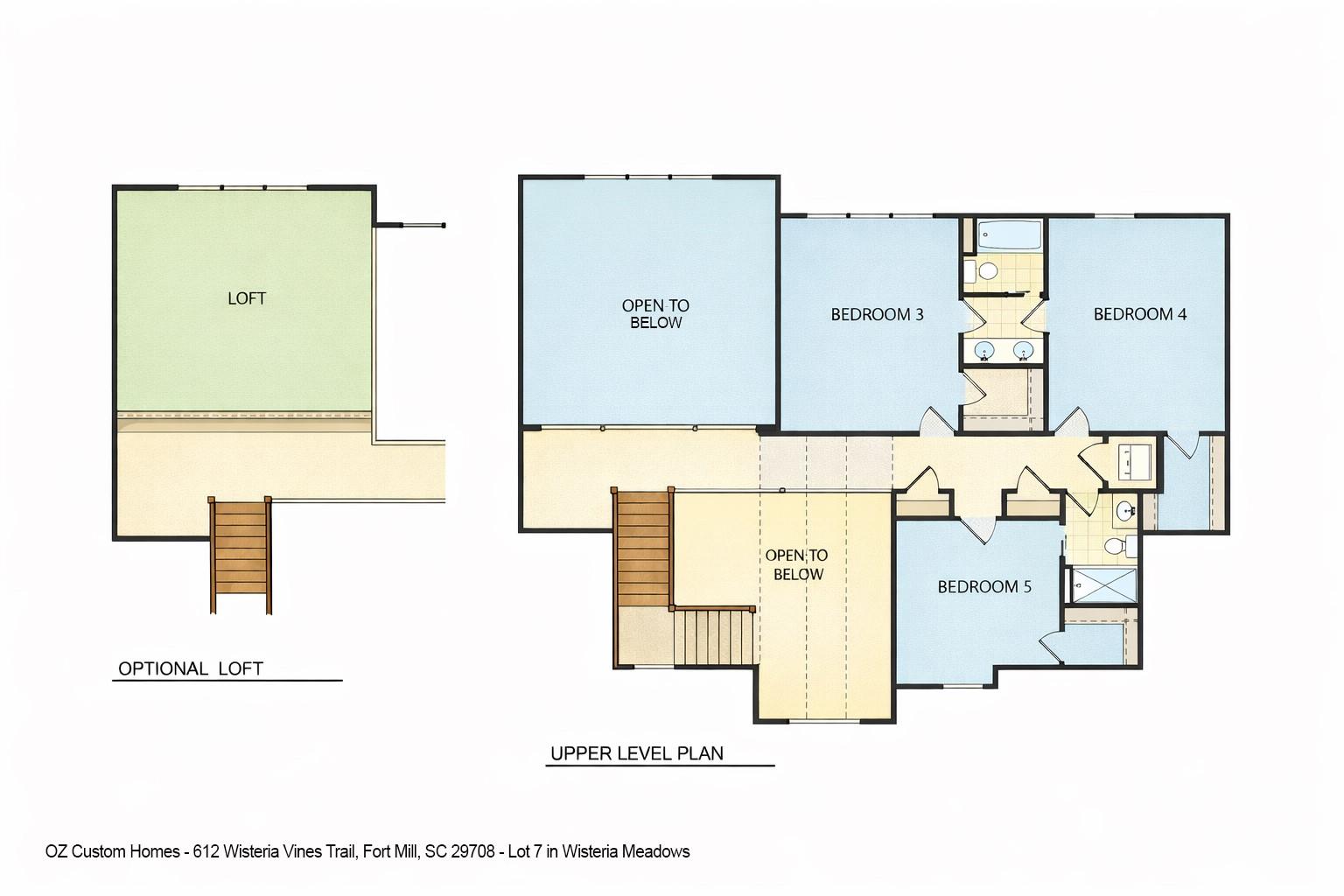 Upper Floor Plan - 612 Wisteria Vines Trail, Fort Mill